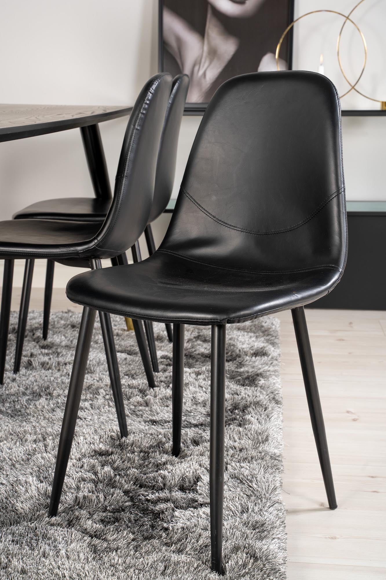 Dipp Esszimmerset + Polar Mat 180cm/6St. in Schwarz präsentiert im Onlineshop von KAQTU Design AG. Esszimmerset ist von Venture Home