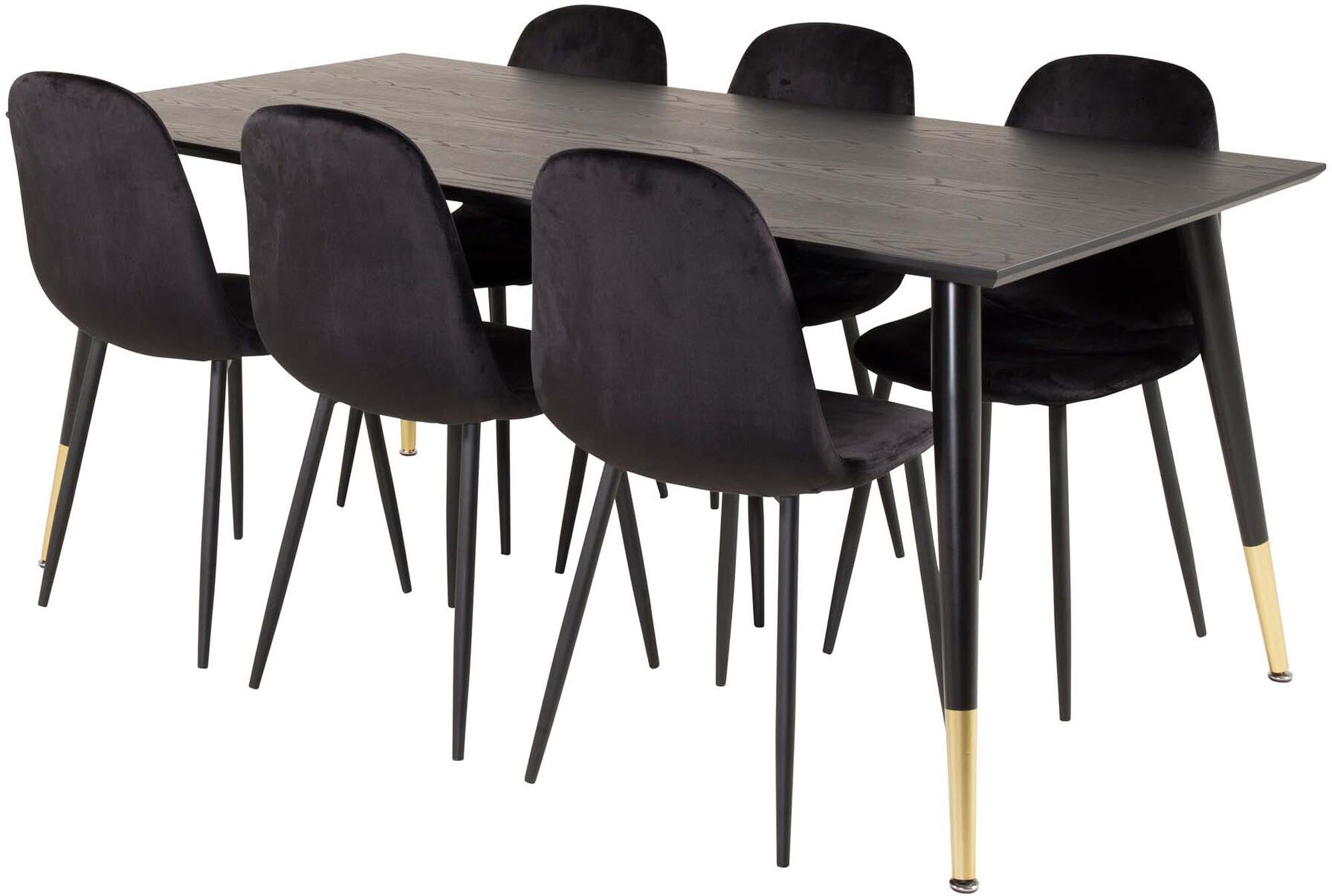 Dipp Esszimmerset + Polar 180cm/6St. in Schwarz präsentiert im Onlineshop von KAQTU Design AG. Esszimmerset ist von Venture Home