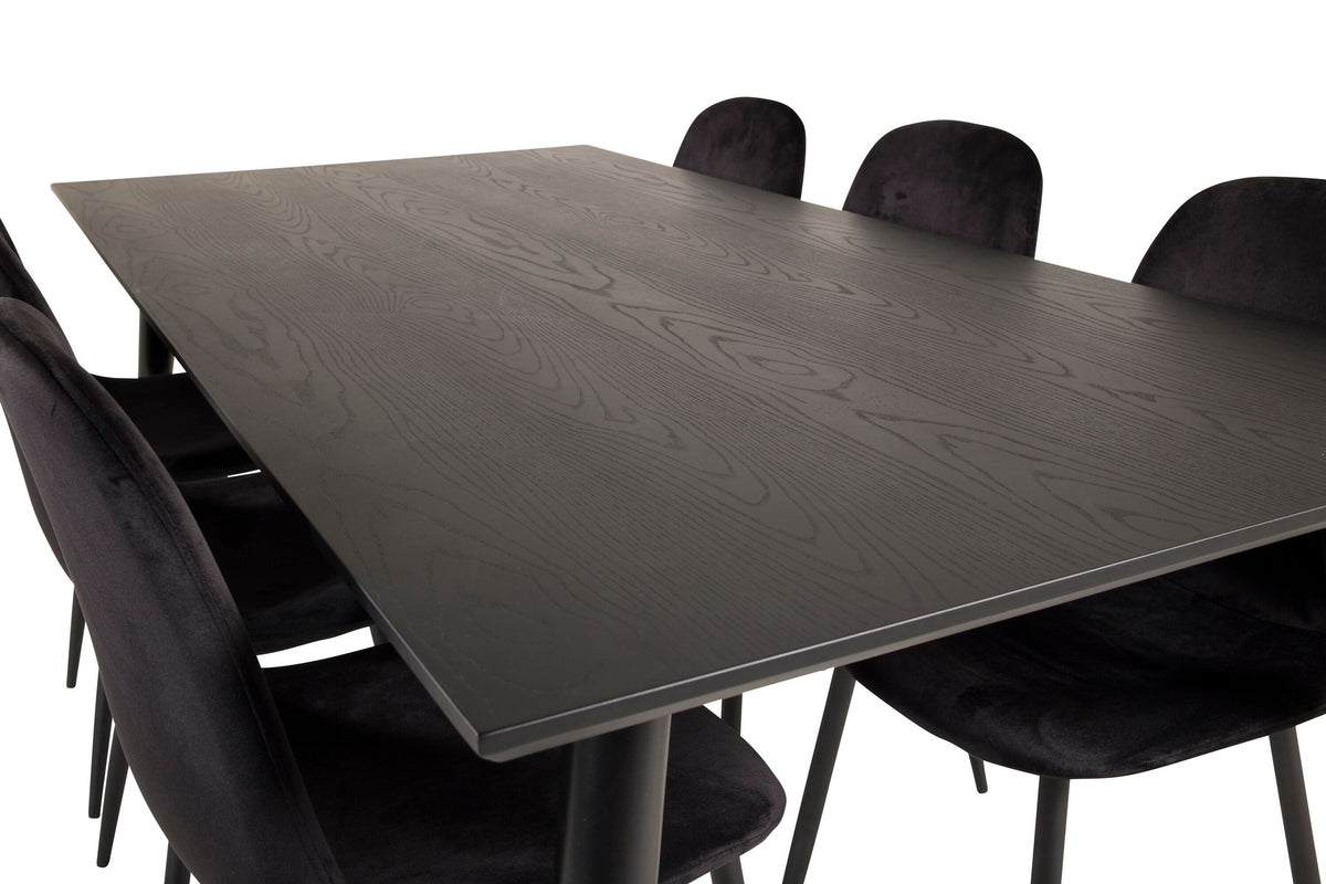 Dipp Esszimmerset + Polar 180cm/6St. in Schwarz präsentiert im Onlineshop von KAQTU Design AG. Esszimmerset ist von Venture Home