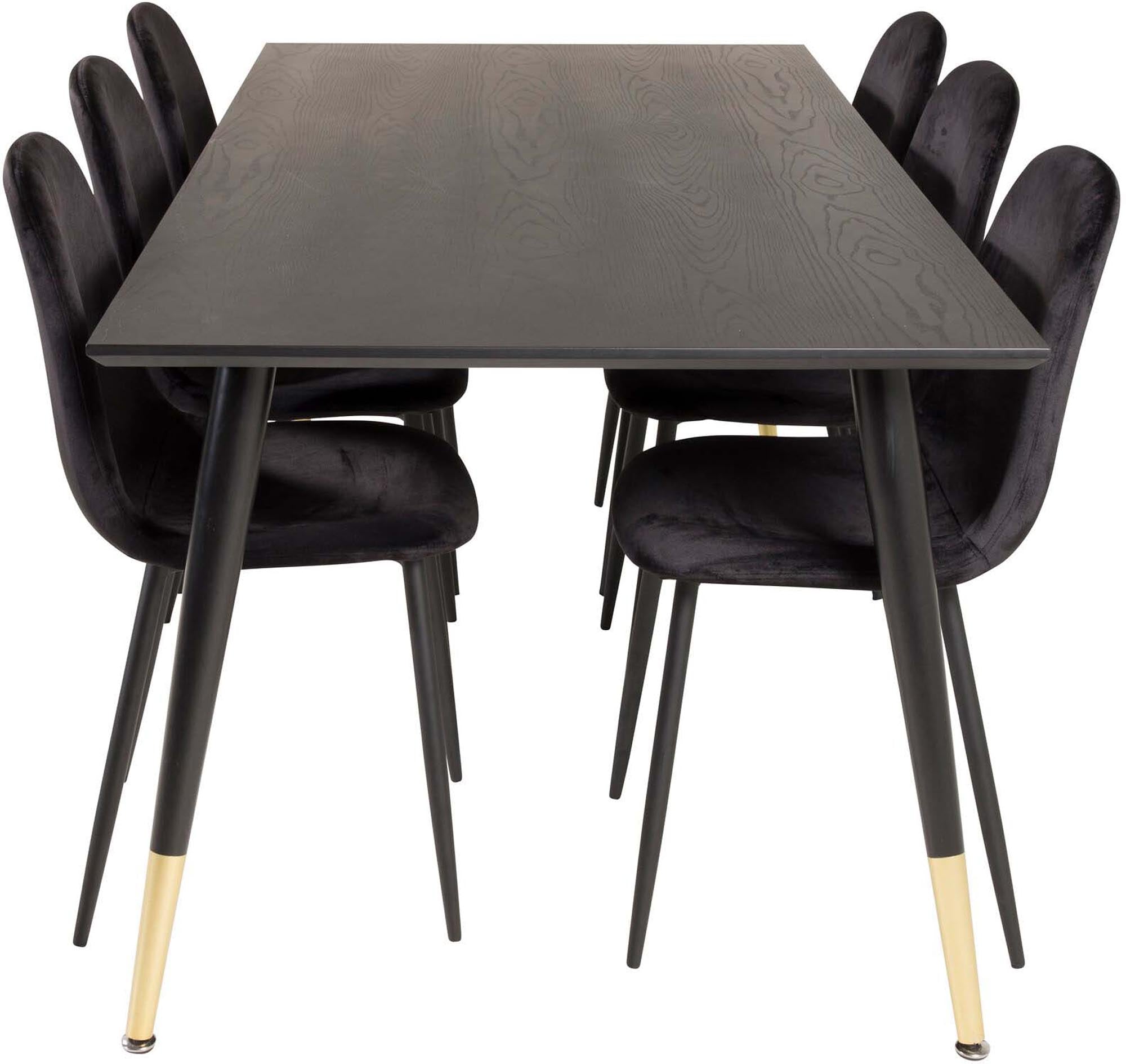 Dipp Esszimmerset + Polar 180cm/6St. in Schwarz präsentiert im Onlineshop von KAQTU Design AG. Esszimmerset ist von Venture Home