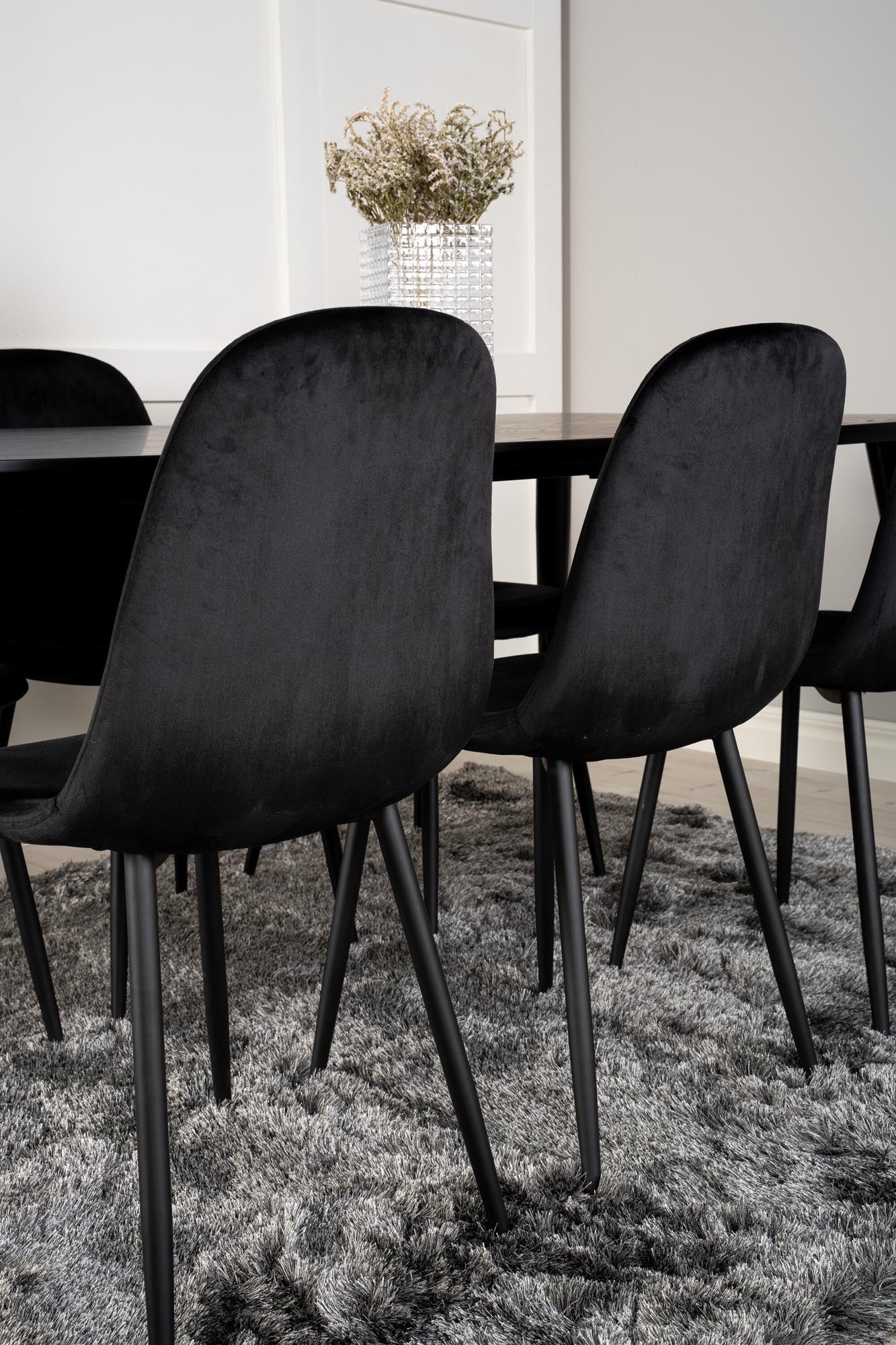 Dipp Esszimmerset + Polar 180cm/6St. in Schwarz präsentiert im Onlineshop von KAQTU Design AG. Esszimmerset ist von Venture Home