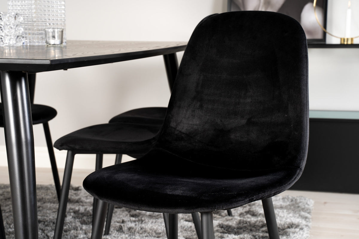 Dipp Esszimmerset + Polar 180cm/6St. in Schwarz präsentiert im Onlineshop von KAQTU Design AG. Esszimmerset ist von Venture Home