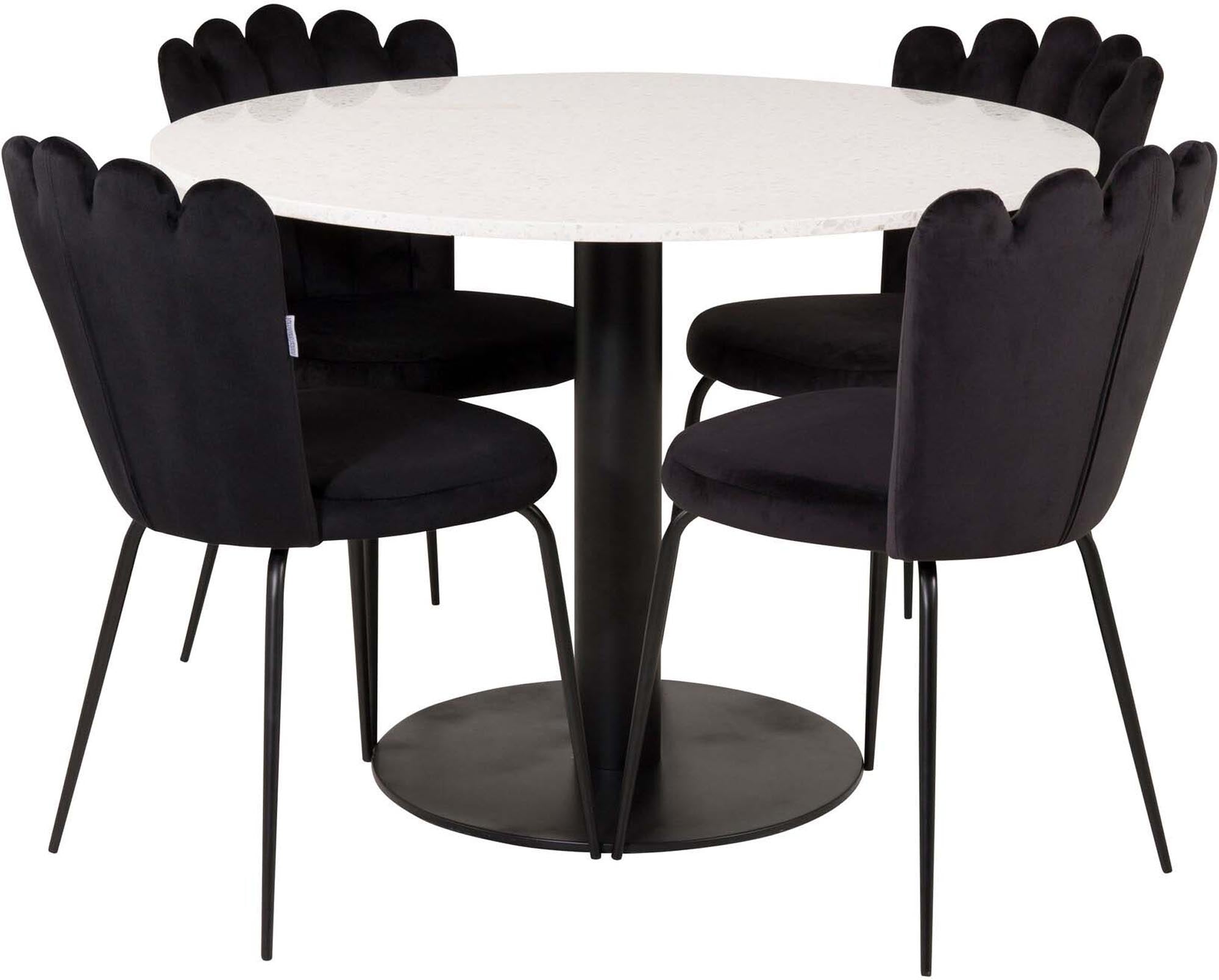 Razzia Esszimmerset + Limhamn ⌀106cm/4St. in Schwarz präsentiert im Onlineshop von KAQTU Design AG. Esszimmerset ist von Venture Home