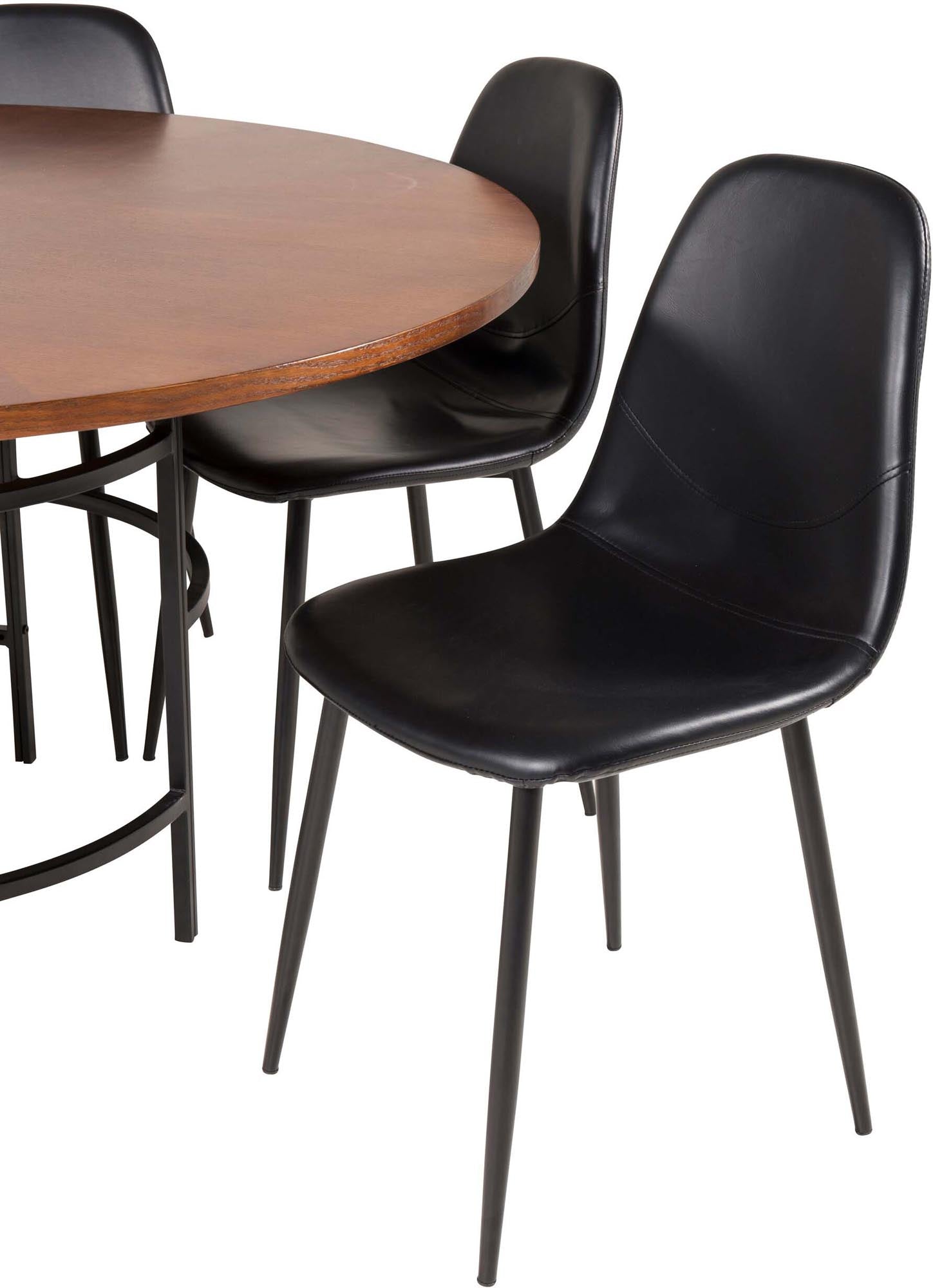 Esszimmerset Copenhagen + Polar ⌀140cm/6St. in Schwarz präsentiert im Onlineshop von KAQTU Design AG. Esszimmerset ist von Venture Home