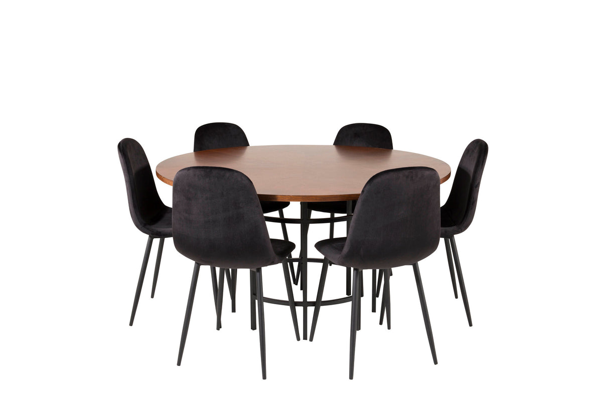Esszimmerset Copenhagen + Polar ⌀140cm/6St. in Schwarz präsentiert im Onlineshop von KAQTU Design AG. Esszimmerset ist von Venture Home