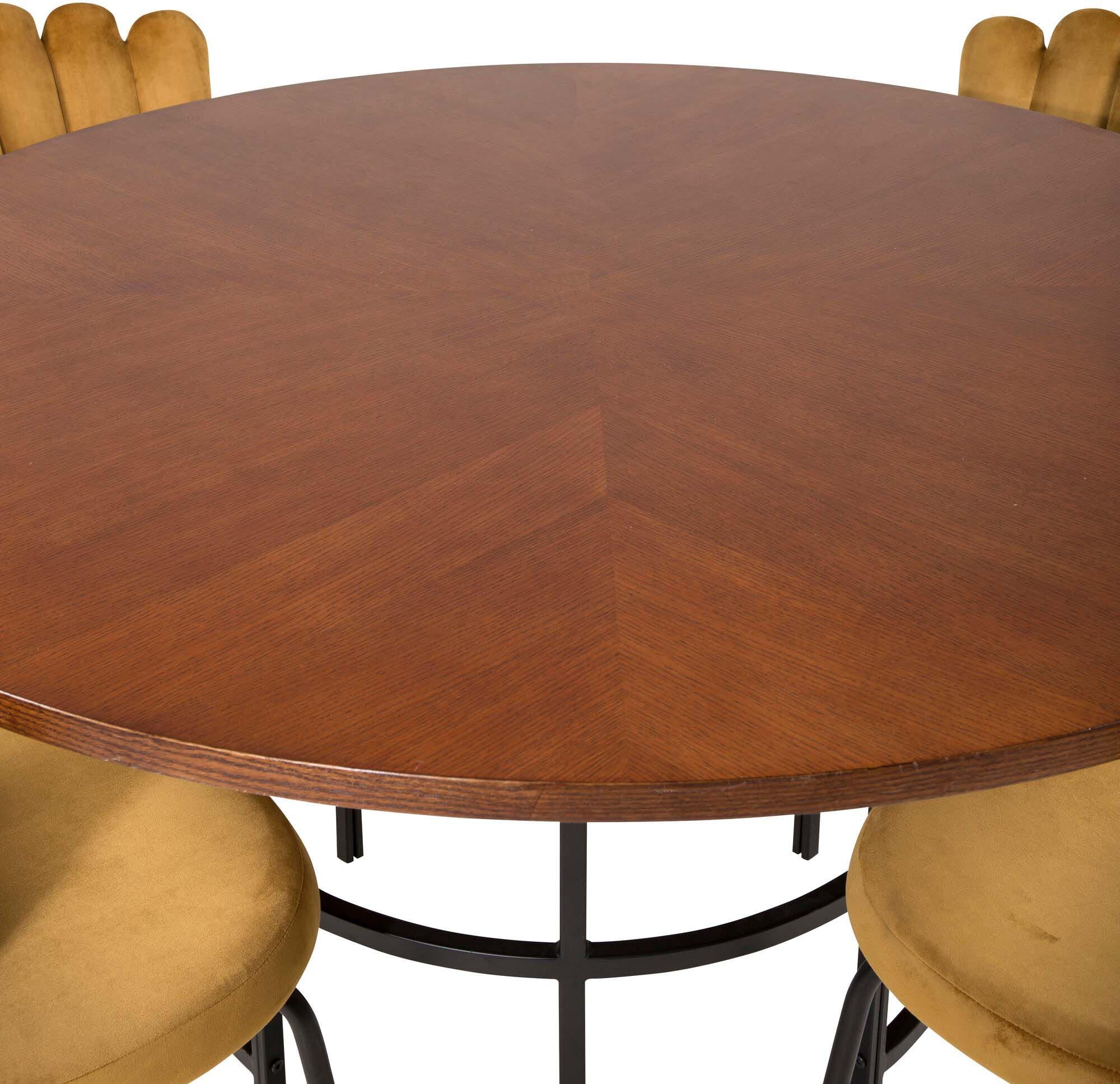 Esszimmerset Copenhagen + Limhamn Light ⌀140cm/4St. in Schwarz / Gelb präsentiert im Onlineshop von KAQTU Design AG. Esszimmerset ist von Venture Home