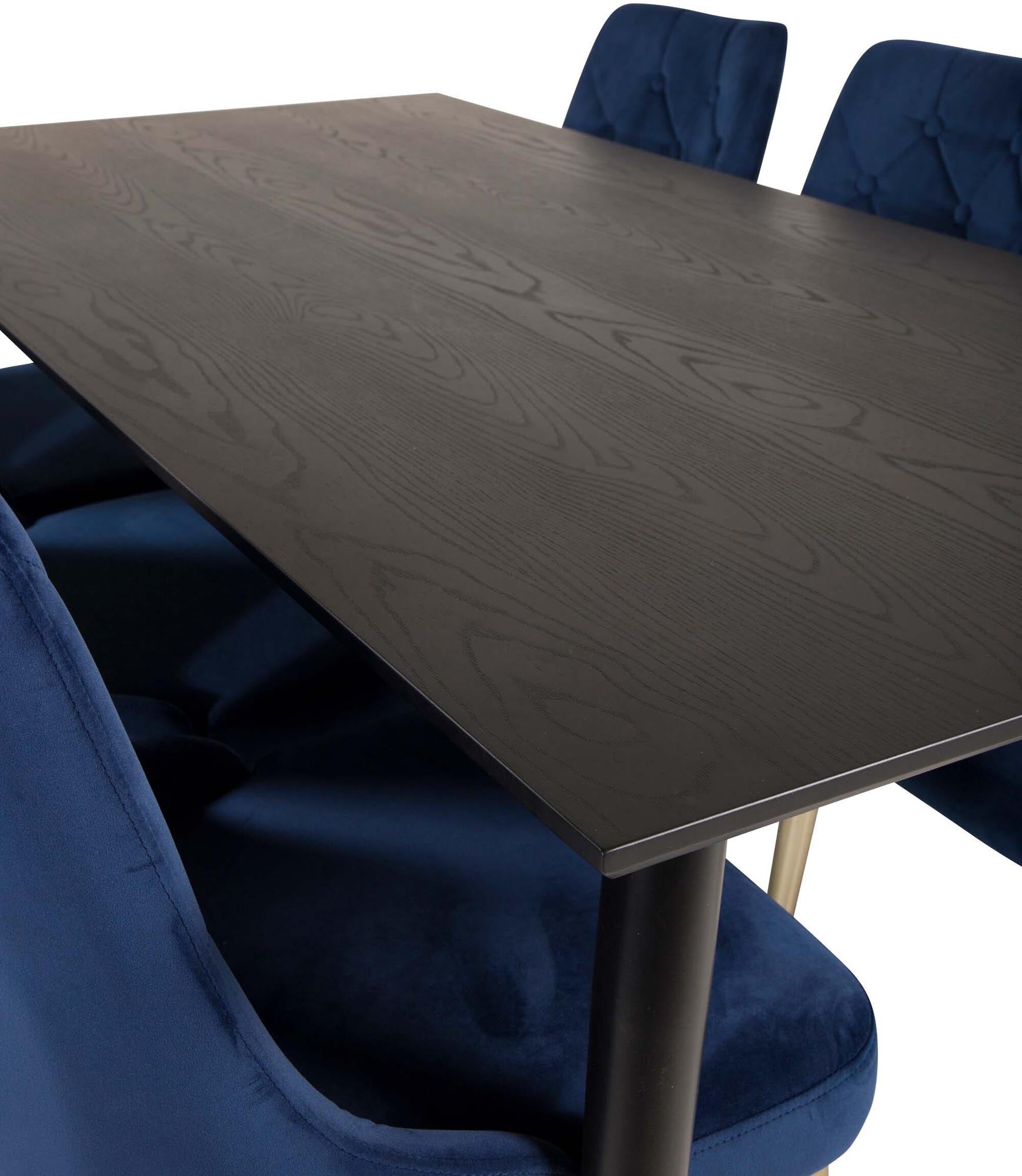 Dipp Esszimmerset + Velvet Deluxe 180cm/6St. in Blau / Gold präsentiert im Onlineshop von KAQTU Design AG. Esszimmerset ist von Venture Home