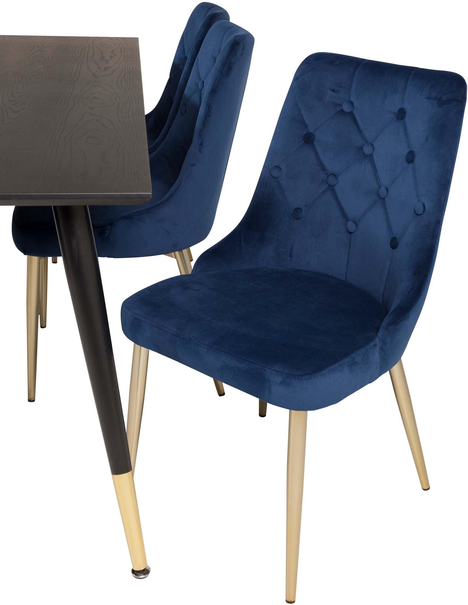Dipp Esszimmerset + Velvet Deluxe 180cm/6St. in Blau / Gold präsentiert im Onlineshop von KAQTU Design AG. Esszimmerset ist von Venture Home