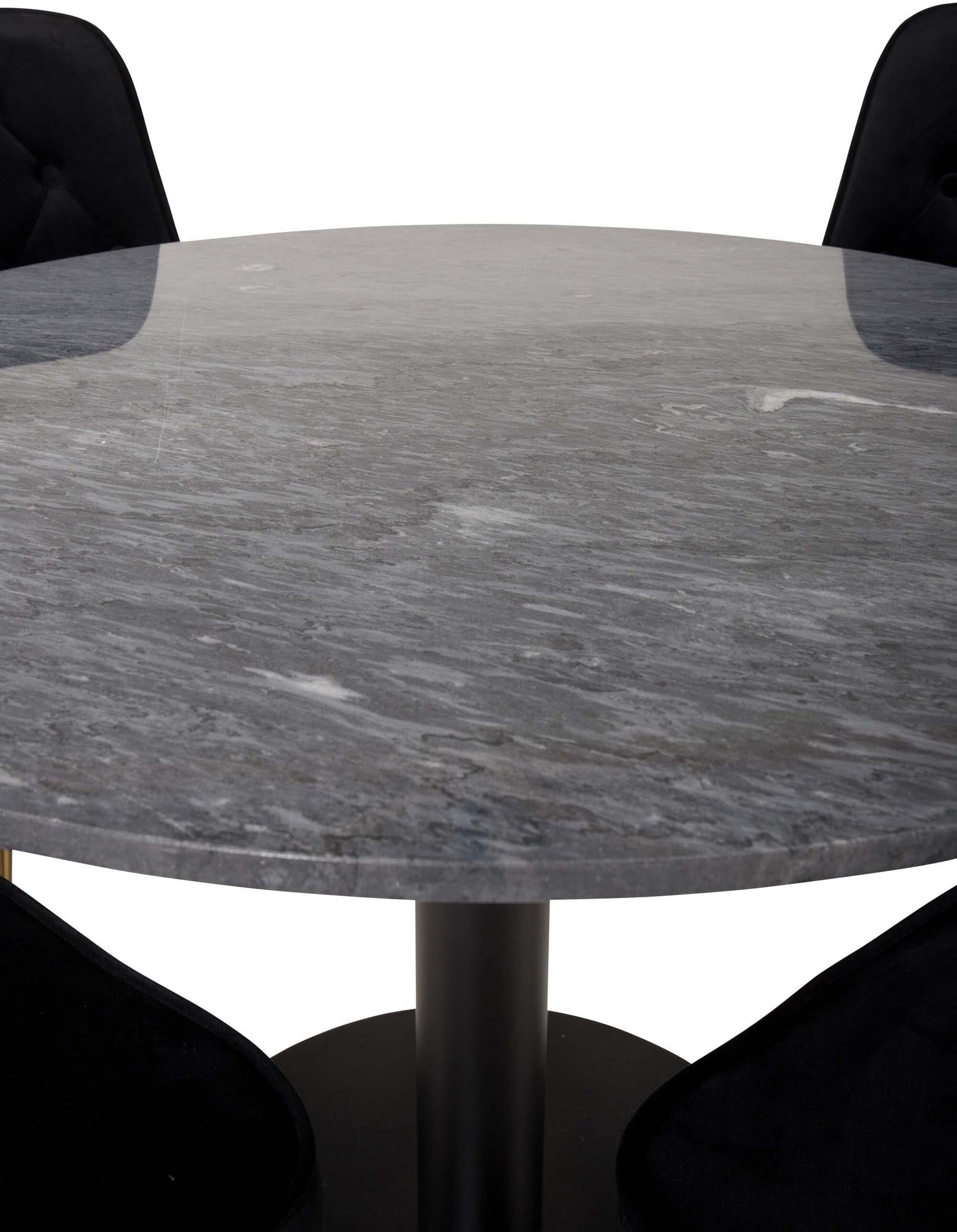 Estelle Esszimmerset + Velvet Deluxe ⌀106cm/4St. in Schwarz / Gold präsentiert im Onlineshop von KAQTU Design AG. Esszimmerset ist von Venture Home