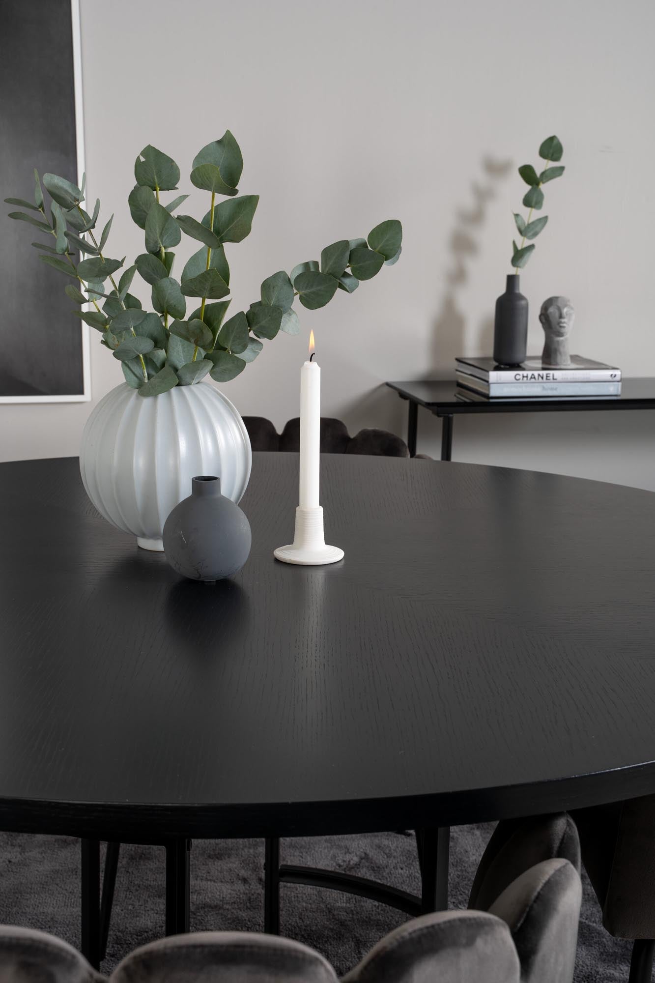 Esszimmerset Copenhagen + Limhamn ⌀140cm/4St. in Schwarzgrau präsentiert im Onlineshop von KAQTU Design AG. Esszimmerset ist von Venture Home
