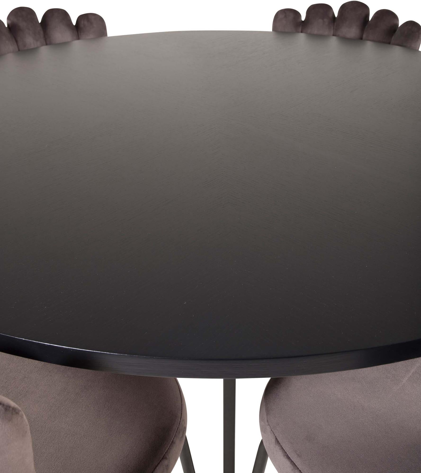 Esszimmerset Copenhagen + Limhamn ⌀140cm/6St. in Schwarzgrau präsentiert im Onlineshop von KAQTU Design AG. Esszimmerset ist von Venture Home