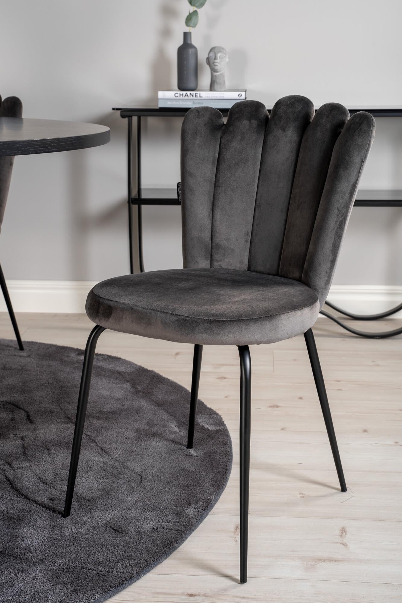 Esszimmerset Copenhagen + Limhamn Light ⌀140cm/4St. in Schwarzgrau präsentiert im Onlineshop von KAQTU Design AG. Esszimmerset ist von Venture Home