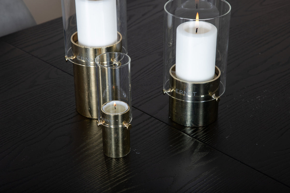 Gold Esszimmerset ausziehbar + Polar Dining 180cm/6St. in Schwarzgrau präsentiert im Onlineshop von KAQTU Design AG. Esszimmerset ist von Venture Home