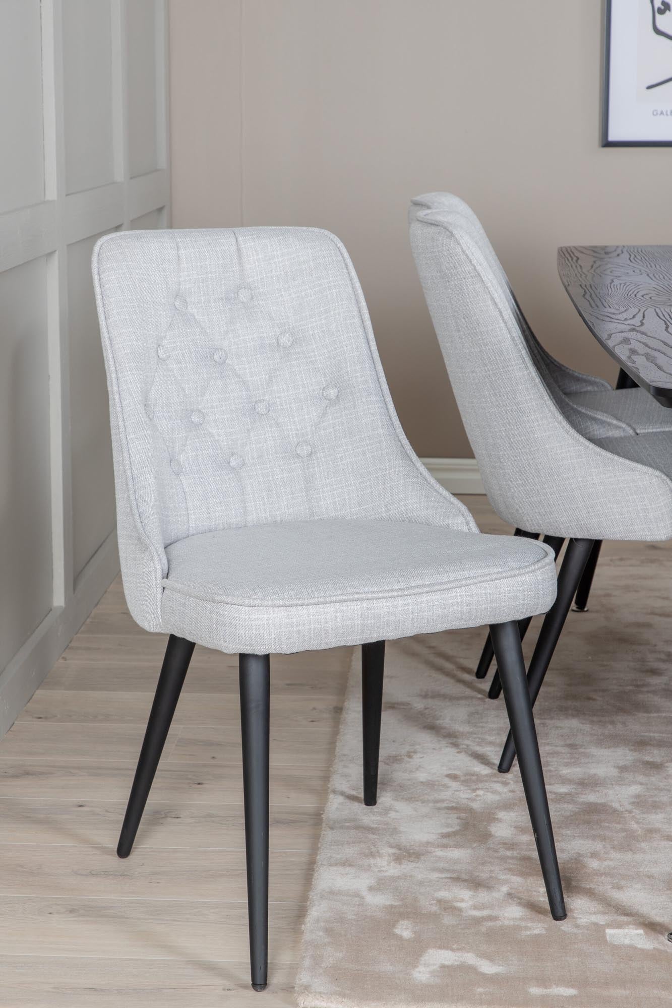 Gold Esszimmerset ausziehbar + Velvet Deluxe 180cm/6St. in Grau / Schwarz präsentiert im Onlineshop von KAQTU Design AG. Esszimmerset ist von Venture Home