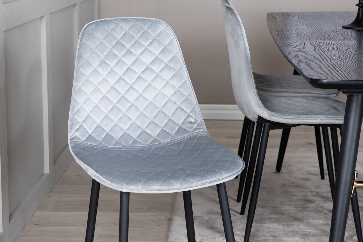 Gold Esszimmerset ausziehbar + Polar 180cm/6St. in Schwarzgrau präsentiert im Onlineshop von KAQTU Design AG. Esszimmerset ist von Venture Home