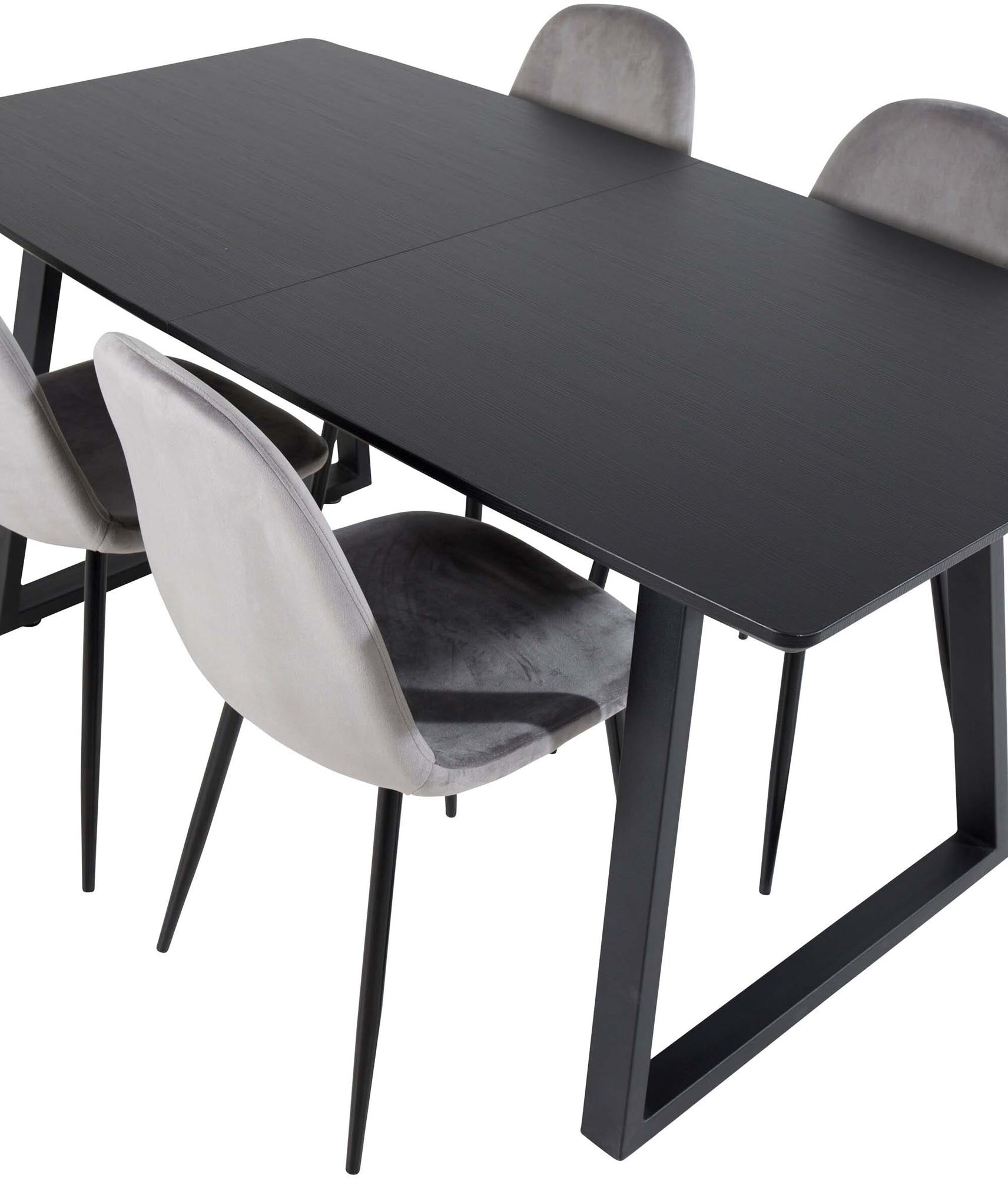 Inca Esszimmerset (Polar): Modernes, ausziehbares Set für stilvolle Esszimmer. Hochwertige Materialien und bequeme Stühle für jeden Anlass.