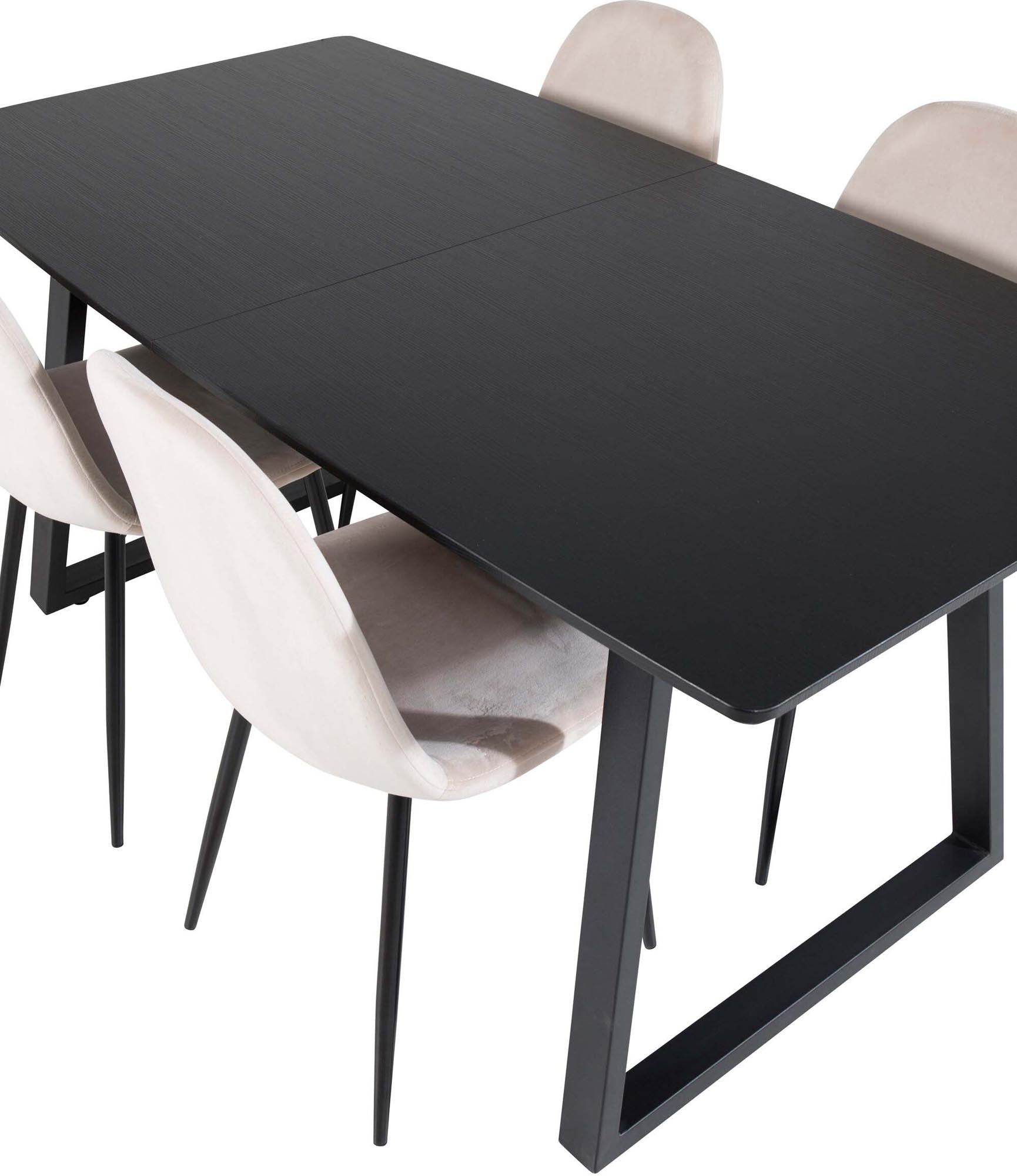 Inca Esszimmerset (Polar): Modernes, ausziehbares Set für stilvolle Esszimmer. Hochwertige Materialien und bequeme Stühle für jeden Anlass.