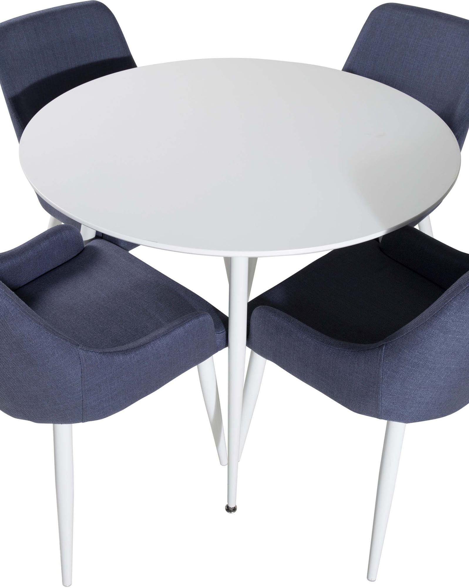 Plaza Esszimmerset ⌀100cm/4St. in Blau / Weiss präsentiert im Onlineshop von KAQTU Design AG. Esszimmerset ist von Venture Home