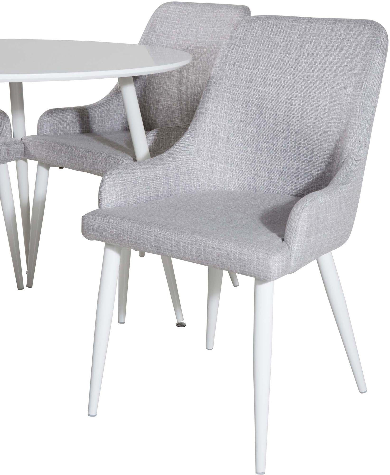 Plaza Esszimmerset ⌀100cm/4St. in Grau / Weiss präsentiert im Onlineshop von KAQTU Design AG. Esszimmerset ist von Venture Home
