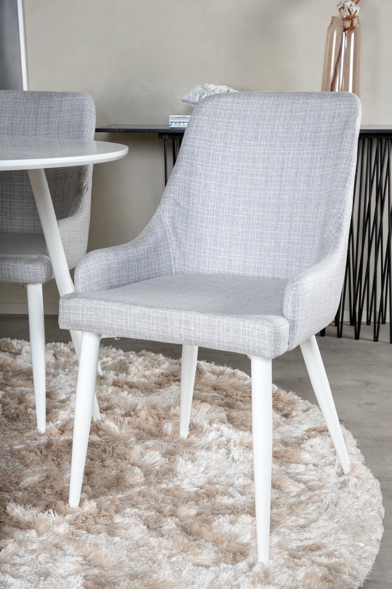Plaza Esszimmerset ⌀100cm/4St. in Grau / Weiss präsentiert im Onlineshop von KAQTU Design AG. Esszimmerset ist von Venture Home