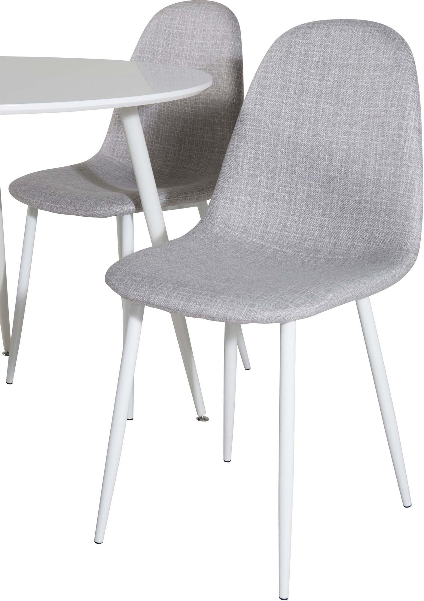 Plaza Esszimmerset + Polar ⌀100cm/4St. in Grau / Weiss präsentiert im Onlineshop von KAQTU Design AG. Esszimmerset ist von Venture Home