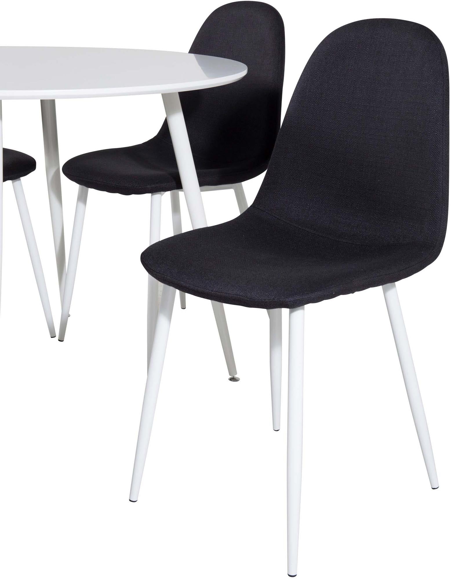 Plaza Esszimmerset + Polar ⌀100cm/4St. in Weiss / Schwarzgrau präsentiert im Onlineshop von KAQTU Design AG. Esszimmerset ist von Venture Home