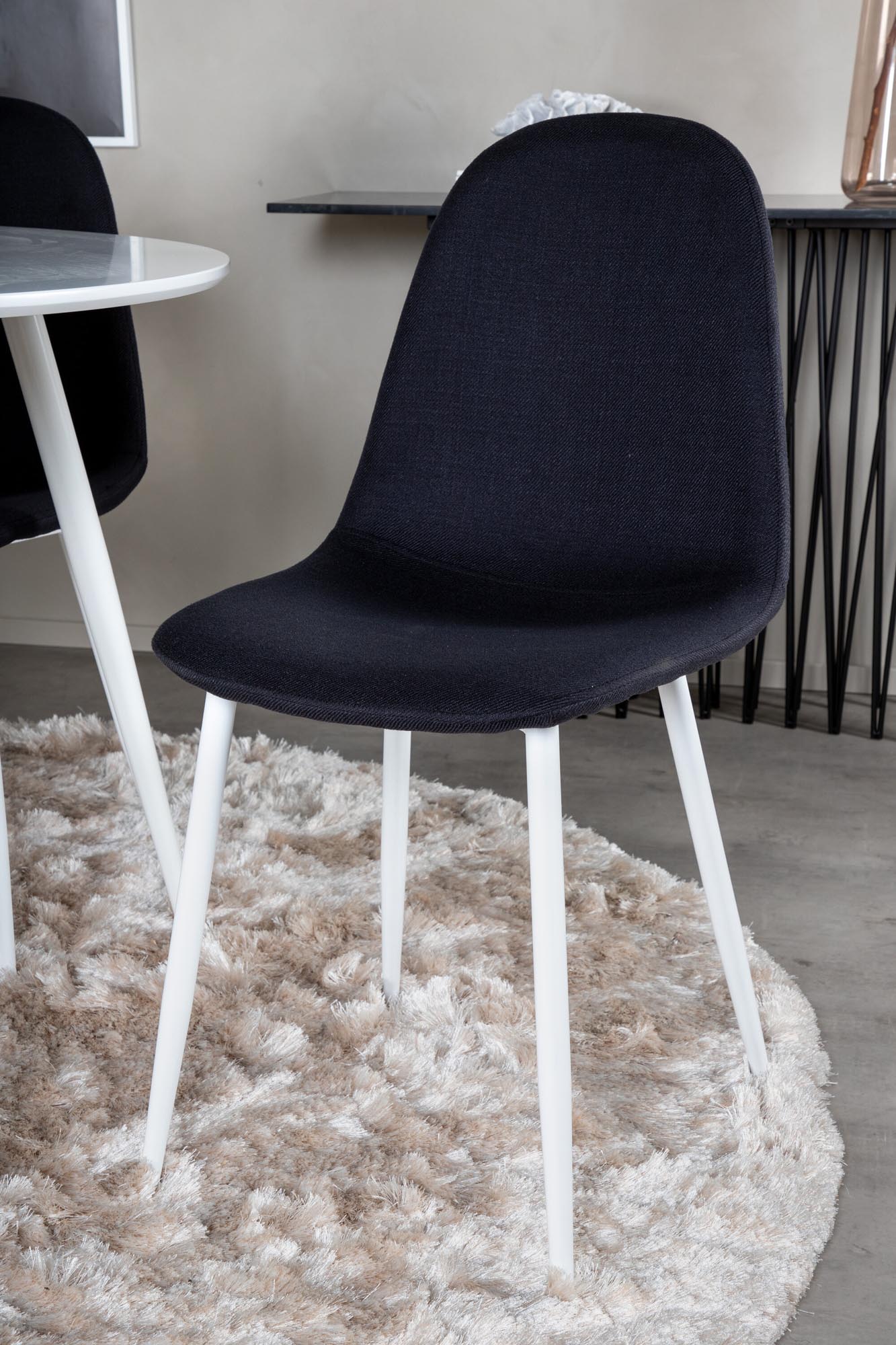 Plaza Esszimmerset + Polar ⌀100cm/4St. in Weiss / Schwarzgrau präsentiert im Onlineshop von KAQTU Design AG. Esszimmerset ist von Venture Home