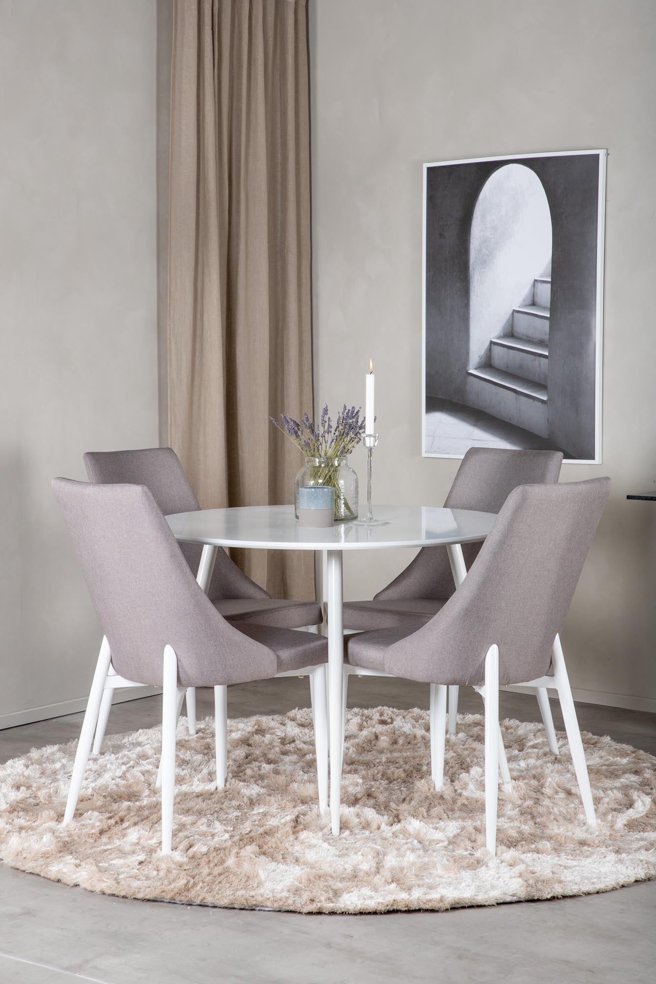 Stilvolles Esszimmerset Plaza + Leone, 100cm, 4 Stühle, Venture Home.