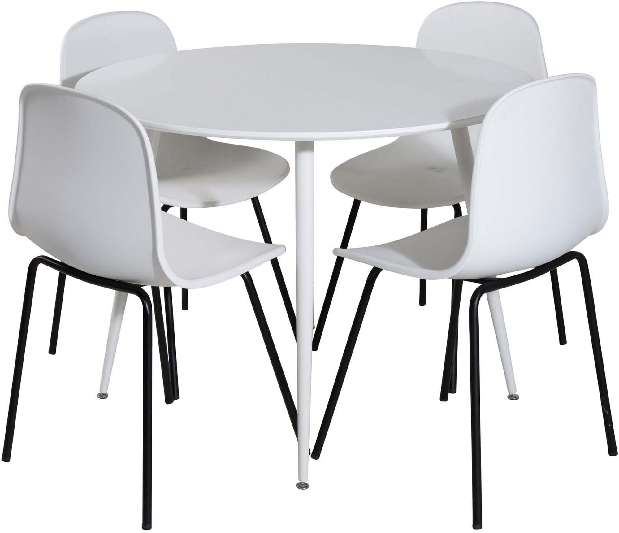 Plaza Esszimmerset + Arctic ⌀100cm/4St. in Schwarz-Weiss präsentiert im Onlineshop von KAQTU Design AG. Esszimmerset ist von Venture Home