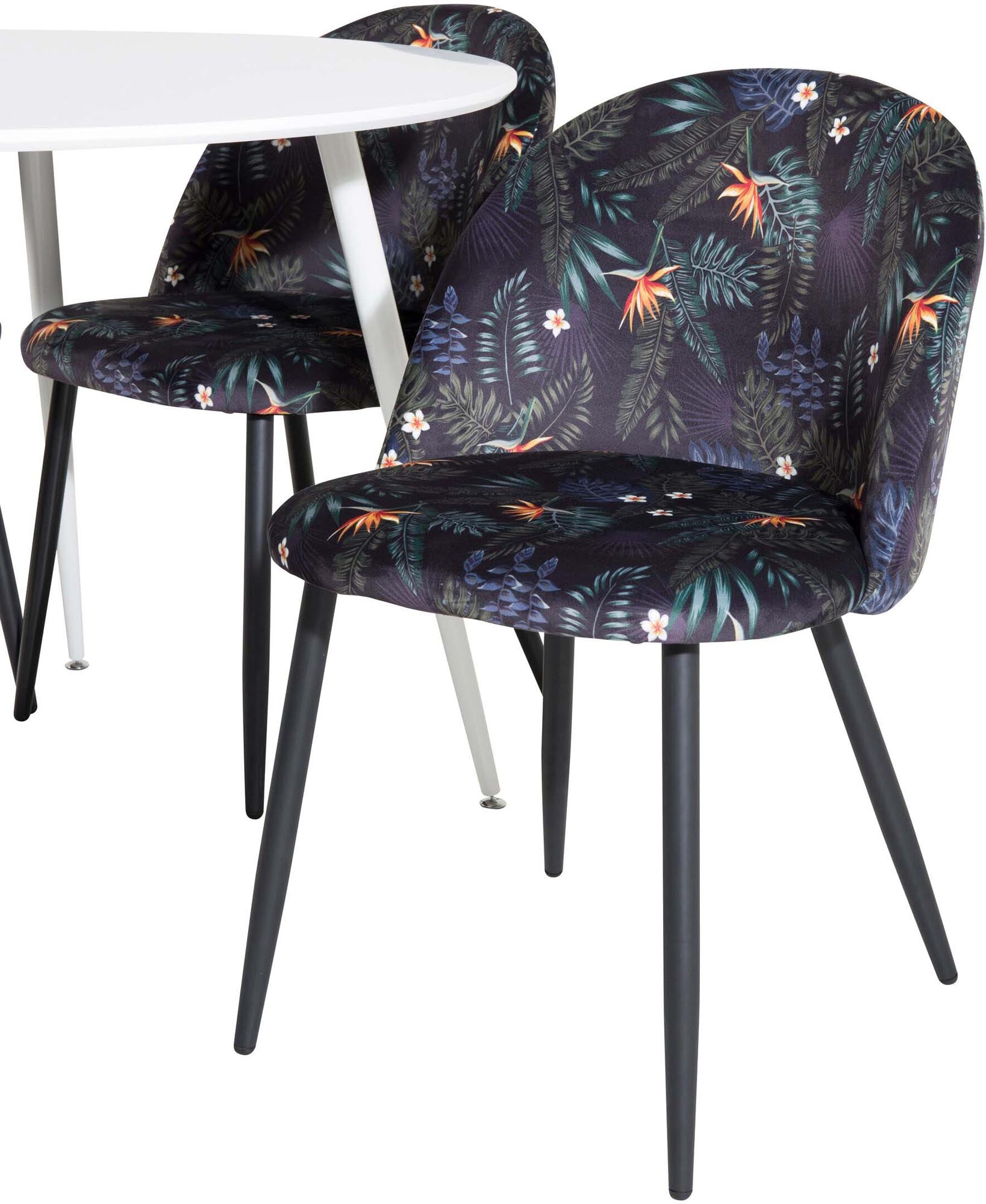 Plaza Esszimerset + Velvet ⌀100cm/4St. in Multicolor präsentiert im Onlineshop von KAQTU Design AG. Esszimmerset ist von Venture Home