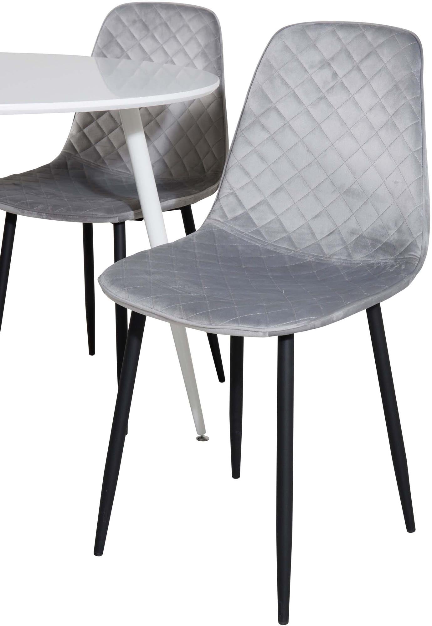 Plaza Esszimmerset + Polar ⌀100cm/4St. in Weiss / Grau / Schwarz präsentiert im Onlineshop von KAQTU Design AG. Esszimmerset ist von Venture Home