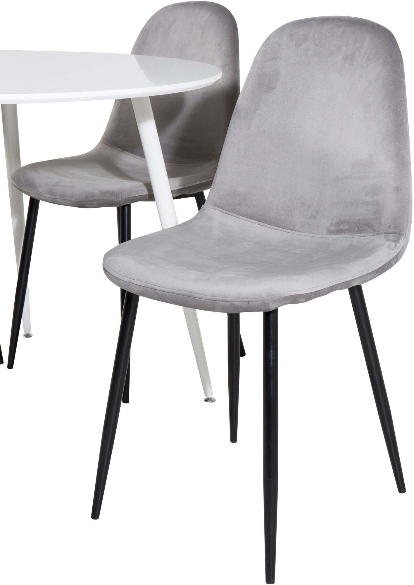 Plaza Esszimmerset + Polar ⌀100cm/4St. in Weiss / Schwarzgrau präsentiert im Onlineshop von KAQTU Design AG. Esszimmerset ist von Venture Home