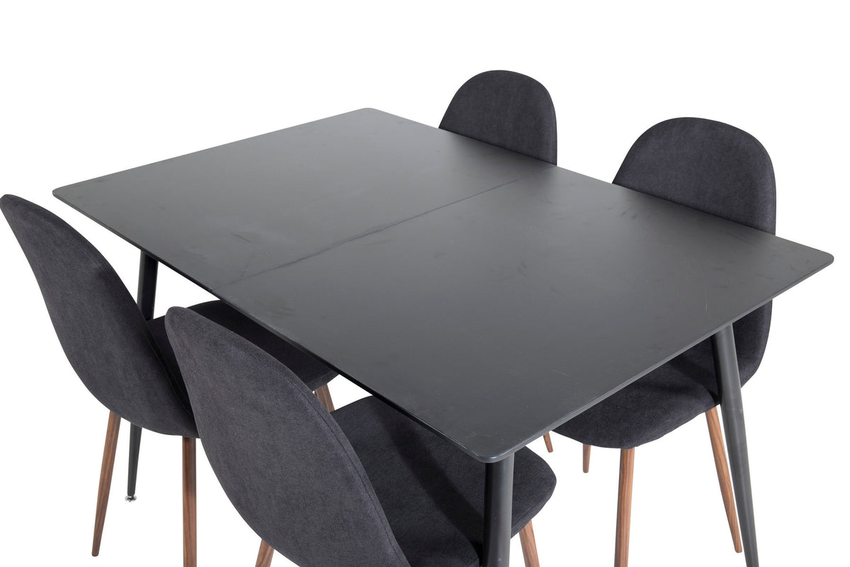 Silar Esszimmerset ausziehbar + Polar 120cm/4St. in Schwarz / Braun präsentiert im Onlineshop von KAQTU Design AG. Esszimmerset ist von Venture Home