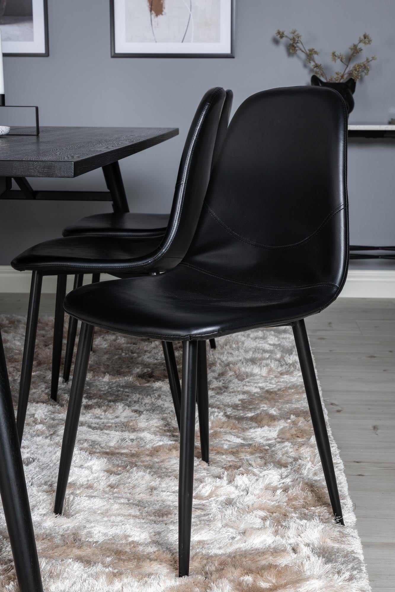 Sleek Esszimmerset ausziehbar + Polar 195cm/6St. in Schwarz präsentiert im Onlineshop von KAQTU Design AG. Esszimmerset ist von Venture Home