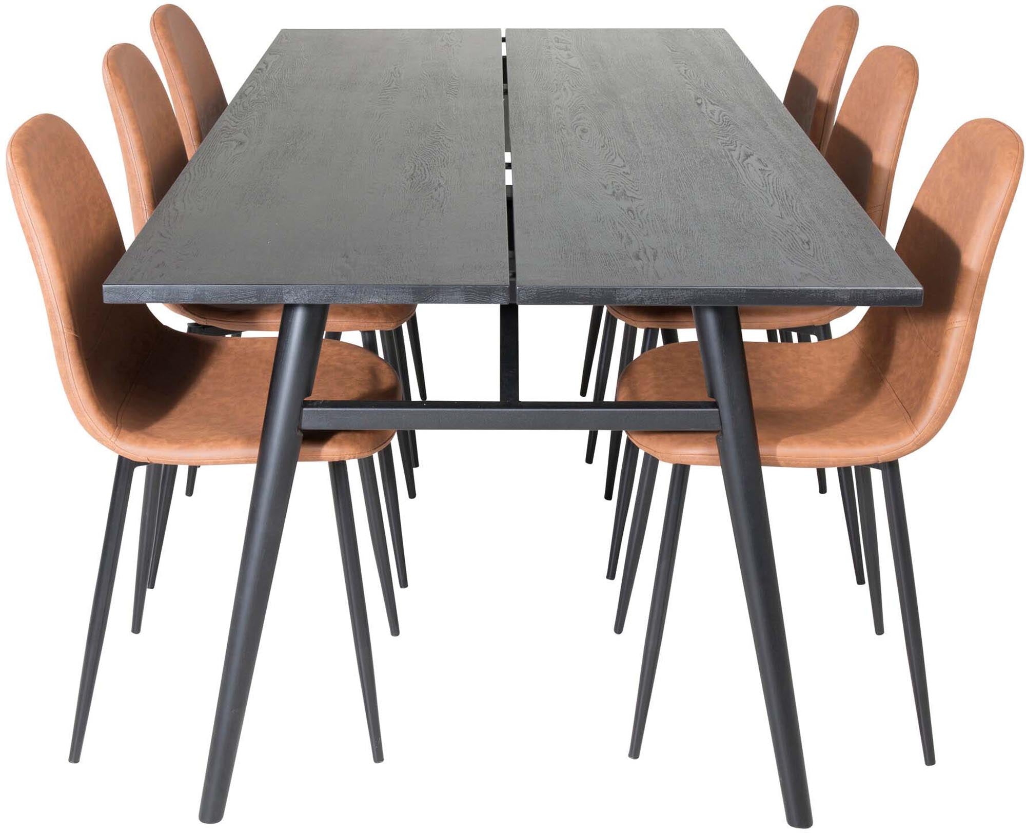 Sleek Esszimmerset ausziehbar + Polar 195cm/6St. in Schwarz Braun präsentiert im Onlineshop von KAQTU Design AG. Esszimmerset ist von Venture Home