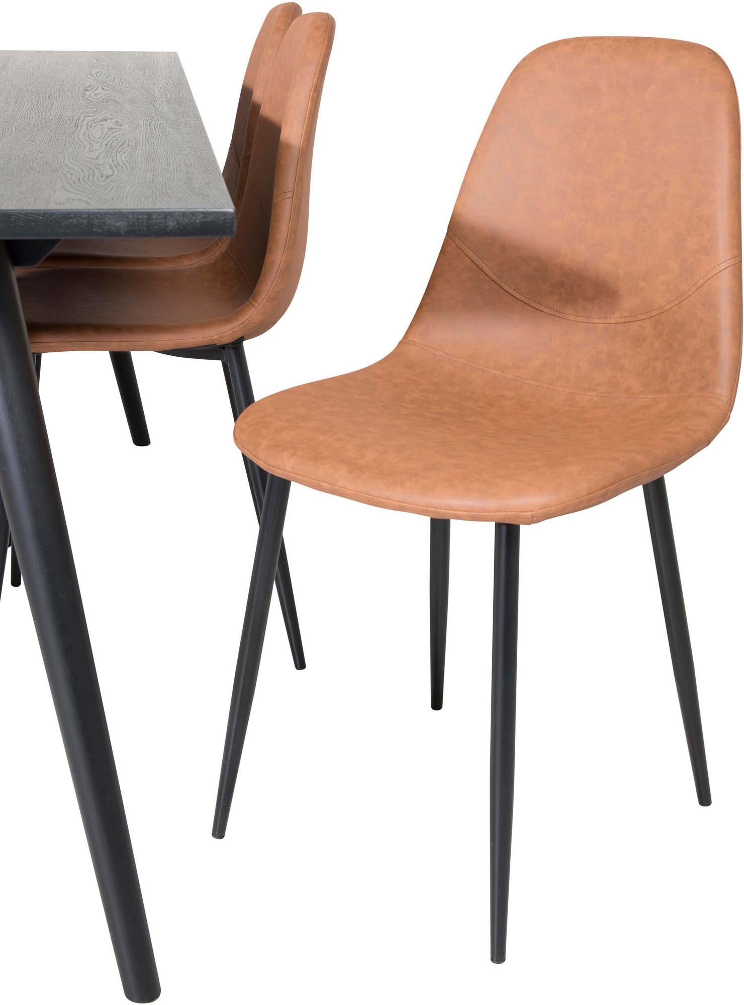 Sleek Esszimmerset ausziehbar + Polar 195cm/6St. in Schwarz Braun präsentiert im Onlineshop von KAQTU Design AG. Esszimmerset ist von Venture Home