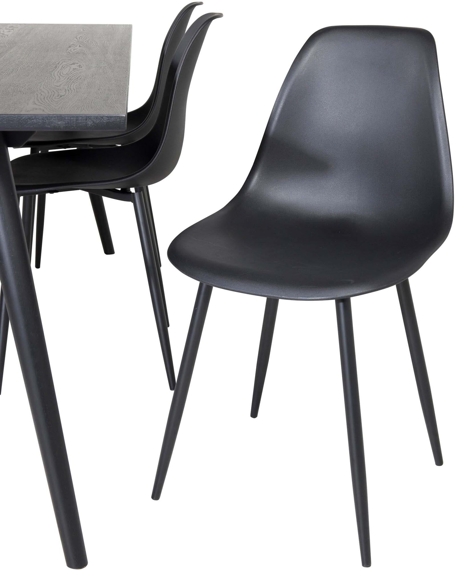 Sleek Esszimmerset ausziehbar + Polar 195cm/6St. in Schwarz präsentiert im Onlineshop von KAQTU Design AG. Esszimmerset ist von Venture Home