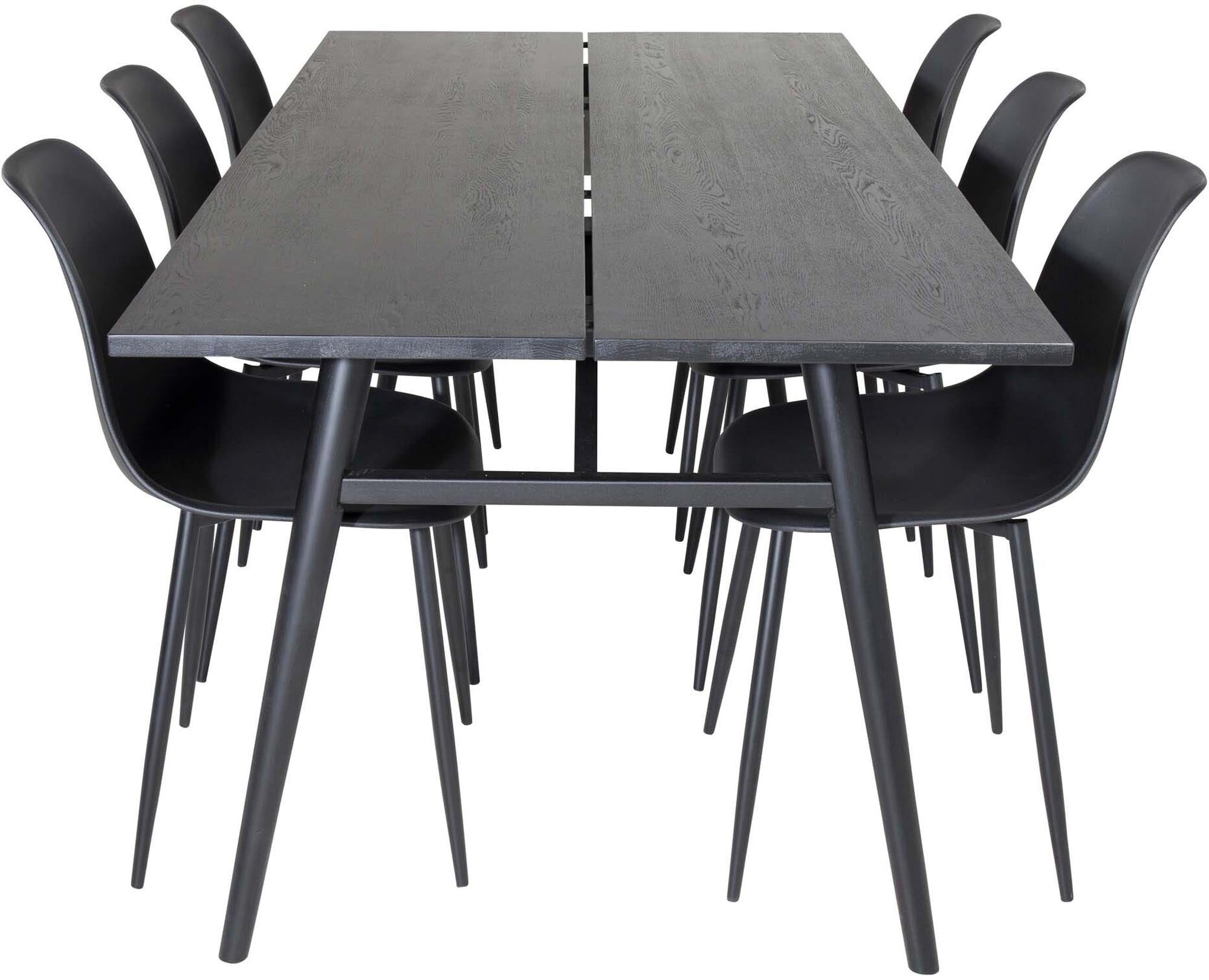 Sleek Esszimmerset ausziehbar + Polar 195cm/6St. in Schwarz präsentiert im Onlineshop von KAQTU Design AG. Esszimmerset ist von Venture Home