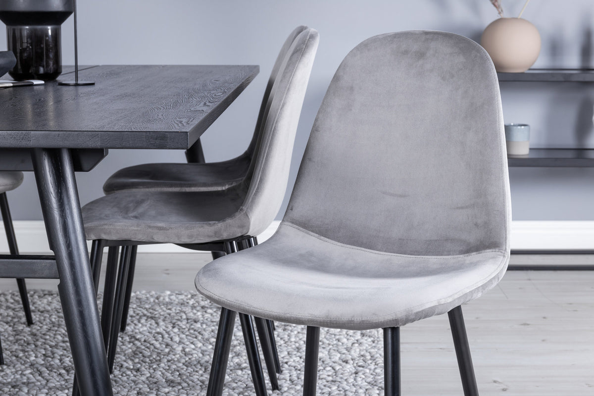 Sleek Esszimmerset ausziehbar + Polar 195cm/6St. in Schwarzgrau präsentiert im Onlineshop von KAQTU Design AG. Esszimmerset ist von Venture Home