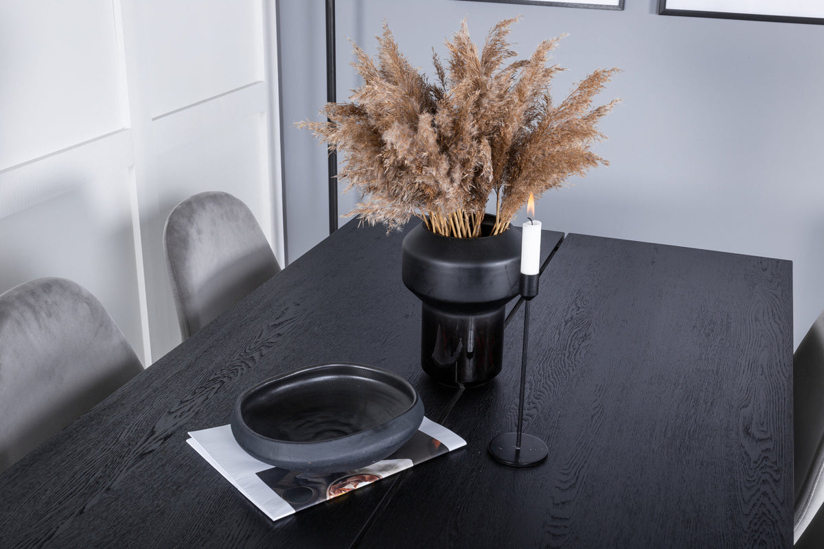 Sleek Esszimmerset ausziehbar + Polar 195cm/6St. in Schwarzgrau präsentiert im Onlineshop von KAQTU Design AG. Esszimmerset ist von Venture Home