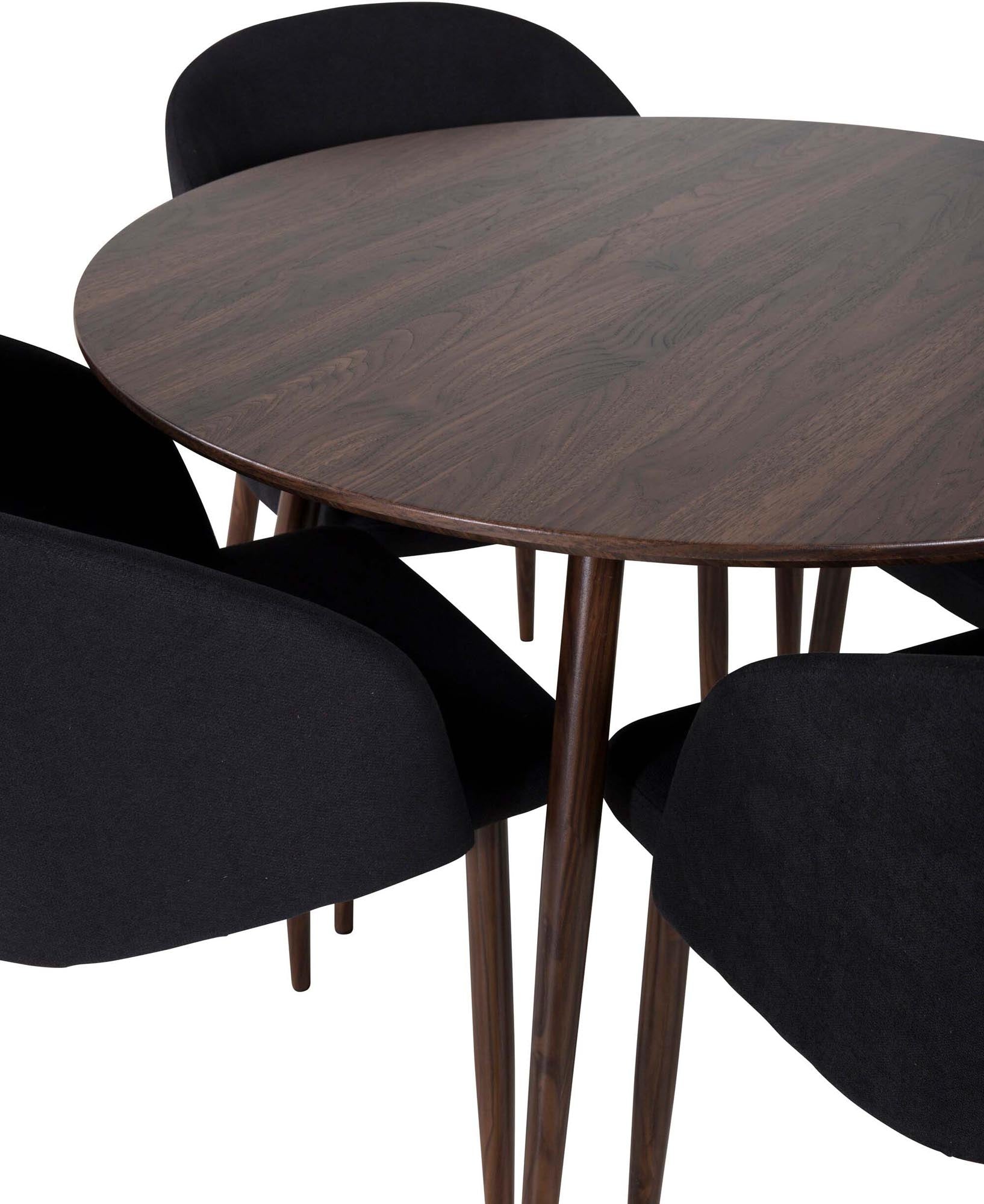 Plaza Esszimmerset + Arch ⌀100cm/4St. in Schwarz, Natur präsentiert im Onlineshop von KAQTU Design AG. Esszimmerset ist von Venture Home