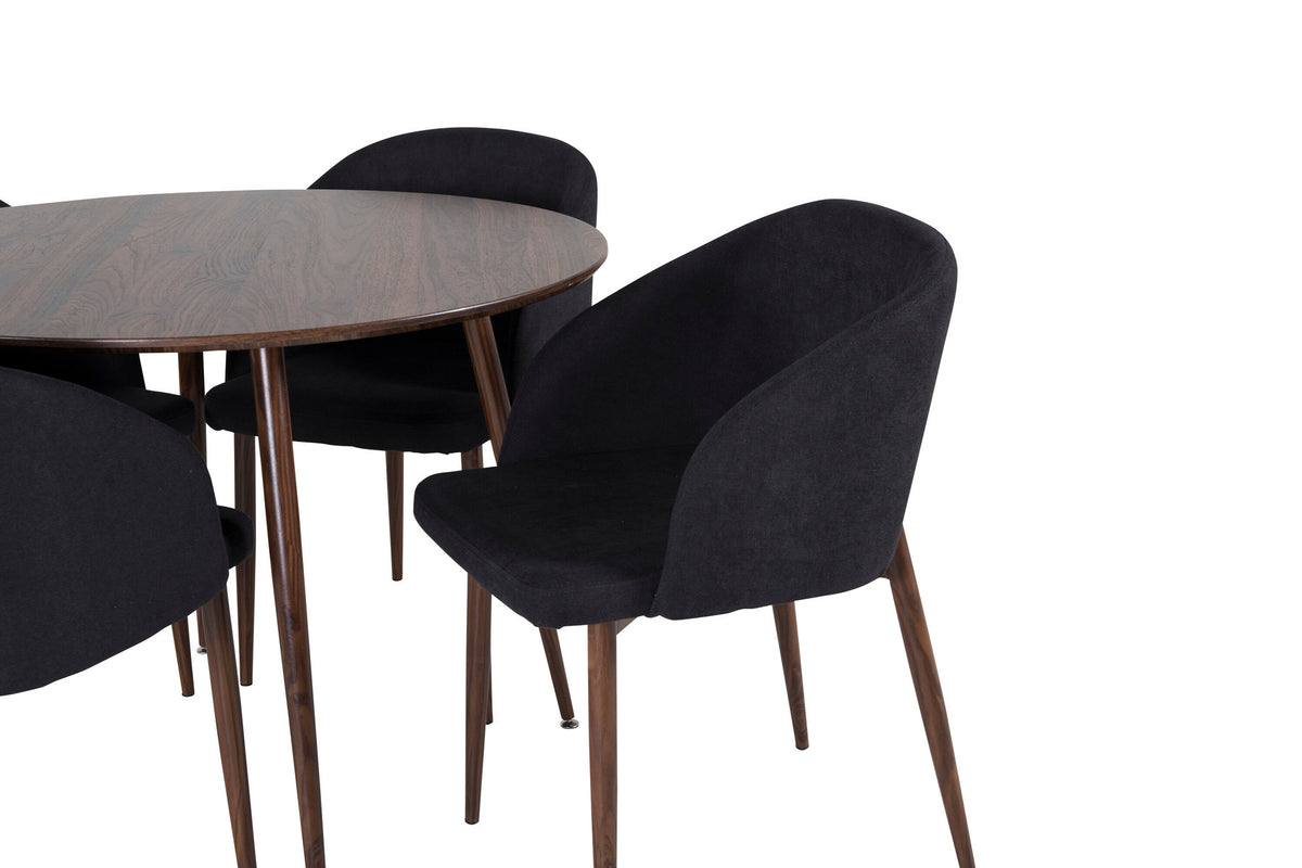 Plaza Esszimmerset + Arch ⌀100cm/4St. in Schwarz, Natur präsentiert im Onlineshop von KAQTU Design AG. Esszimmerset ist von Venture Home