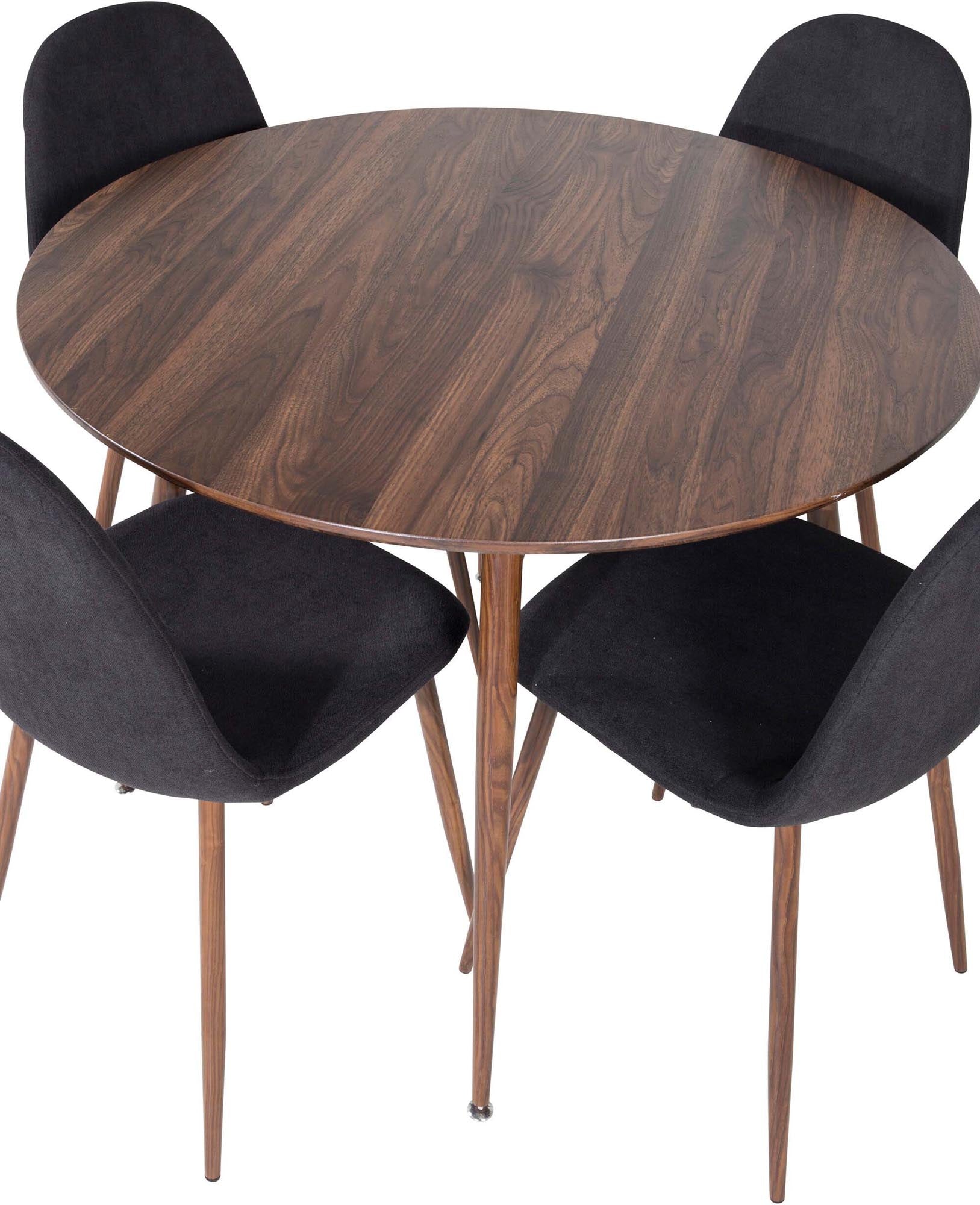 Plaza Esszimmerset + Polar ⌀100cm/4St. in Braun / Schwarz präsentiert im Onlineshop von KAQTU Design AG. Esszimmerset ist von Venture Home