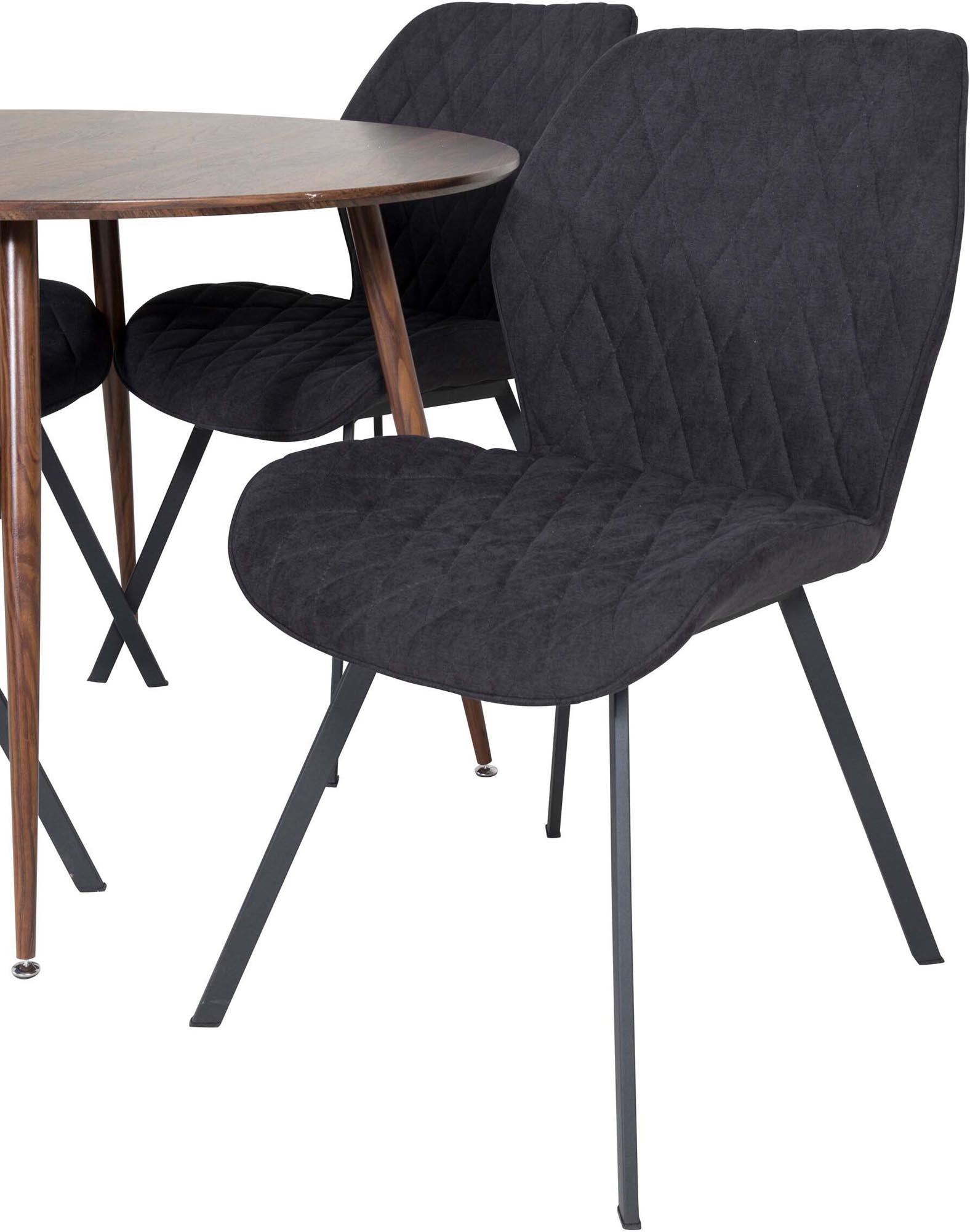 Plaza Esszimmerset + Gemma ⌀100cm/4St. in Braun / Grau präsentiert im Onlineshop von KAQTU Design AG. Esszimmerset ist von Venture Home