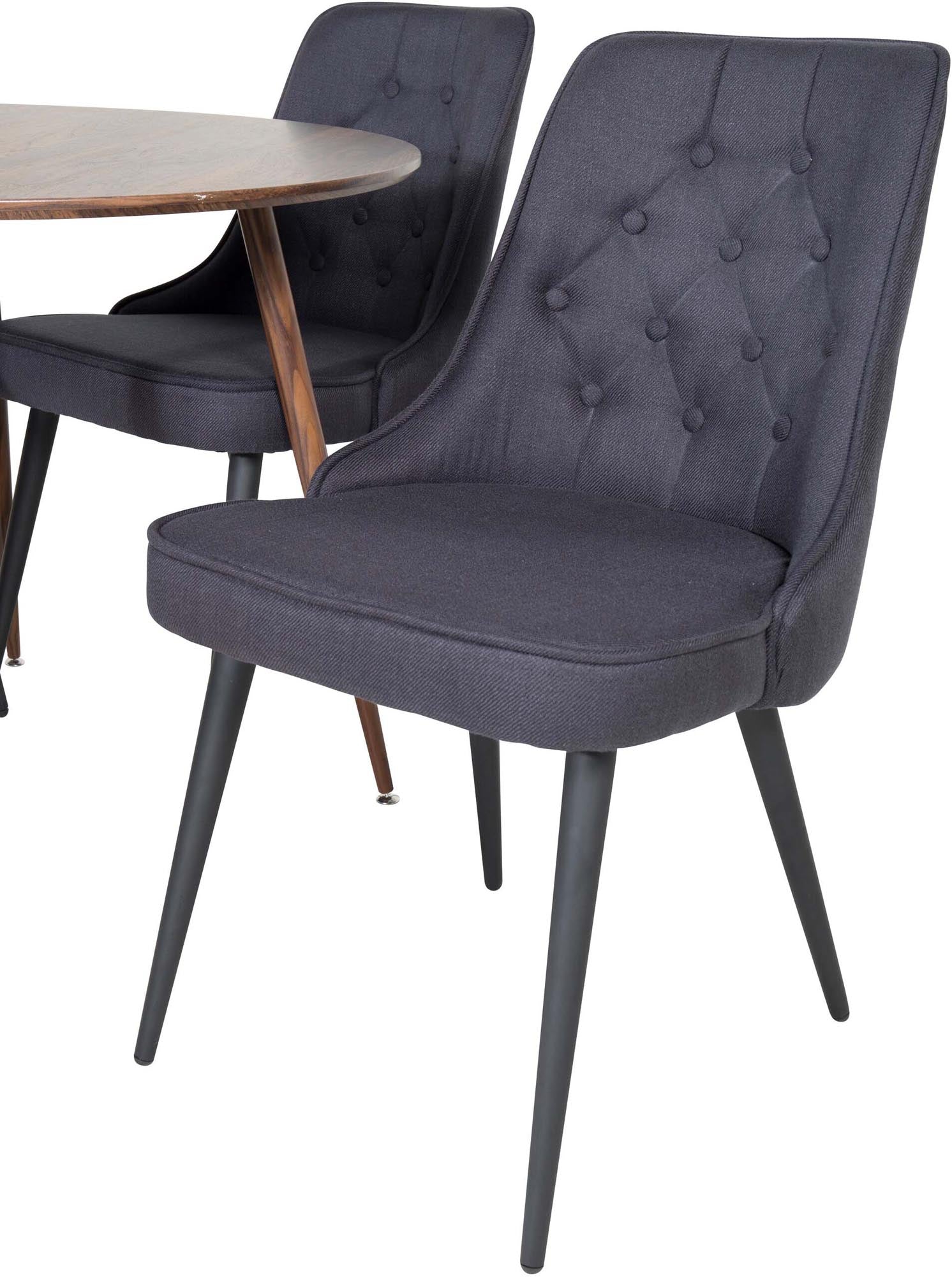 Plaza Esszimerset + Velvet Deluxe ⌀100cm/4St. in Braun / Schwarz präsentiert im Onlineshop von KAQTU Design AG. Esszimmerset ist von Venture Home