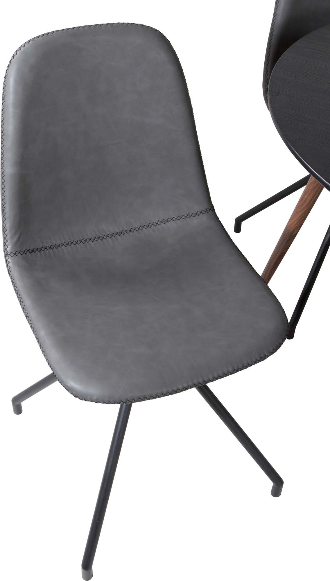 Elegantes Plaza Esszimmerset von Venture Home: Runder 100 cm Tisch und 4 luxuriöse Samtstühle Polar für gesellige Momente.