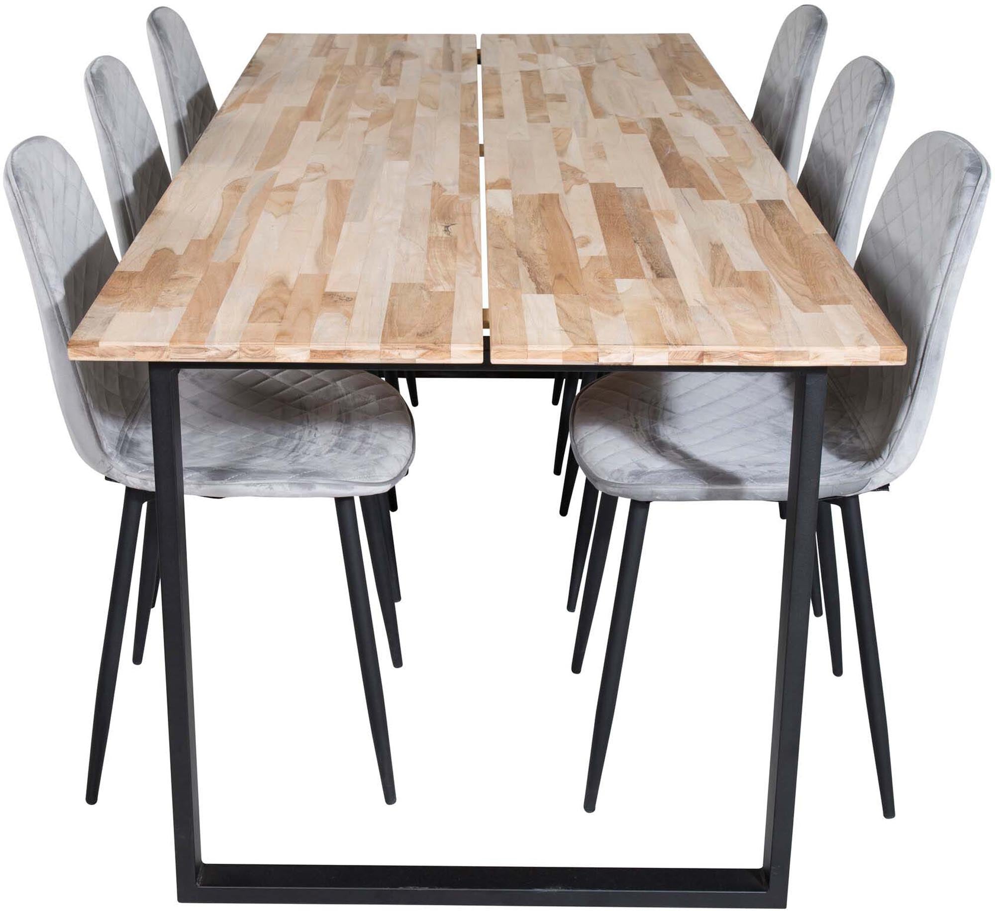 Cirebon Esszimmerset + Polar 200cm/6St. in Schwarzgrau präsentiert im Onlineshop von KAQTU Design AG. Esszimmerset ist von Venture Home