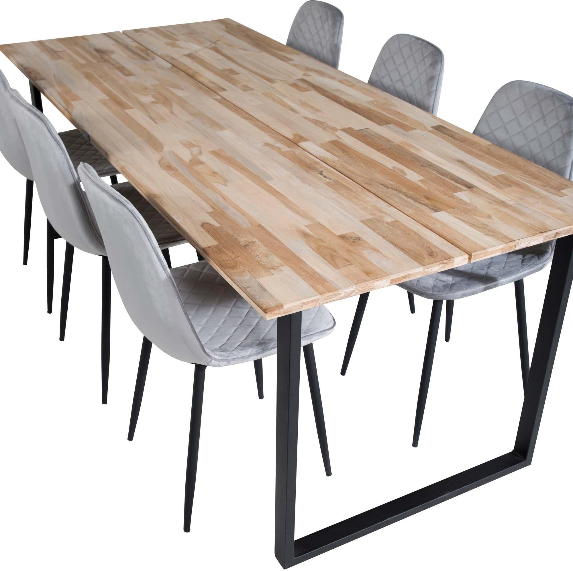 Cirebon Esszimmerset + Polar 200cm/6St. in Schwarzgrau präsentiert im Onlineshop von KAQTU Design AG. Esszimmerset ist von Venture Home