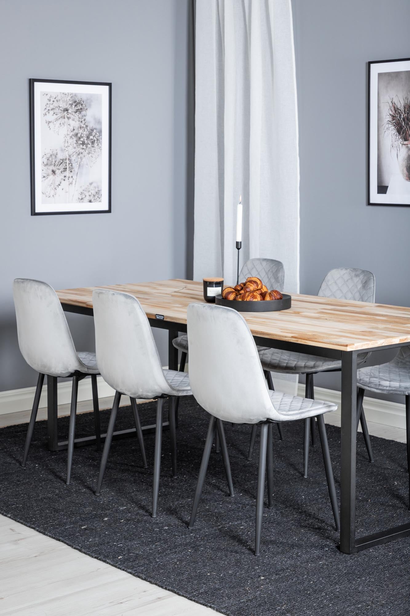 Cirebon Esszimmerset + Polar 200cm/6St. in Schwarzgrau präsentiert im Onlineshop von KAQTU Design AG. Esszimmerset ist von Venture Home