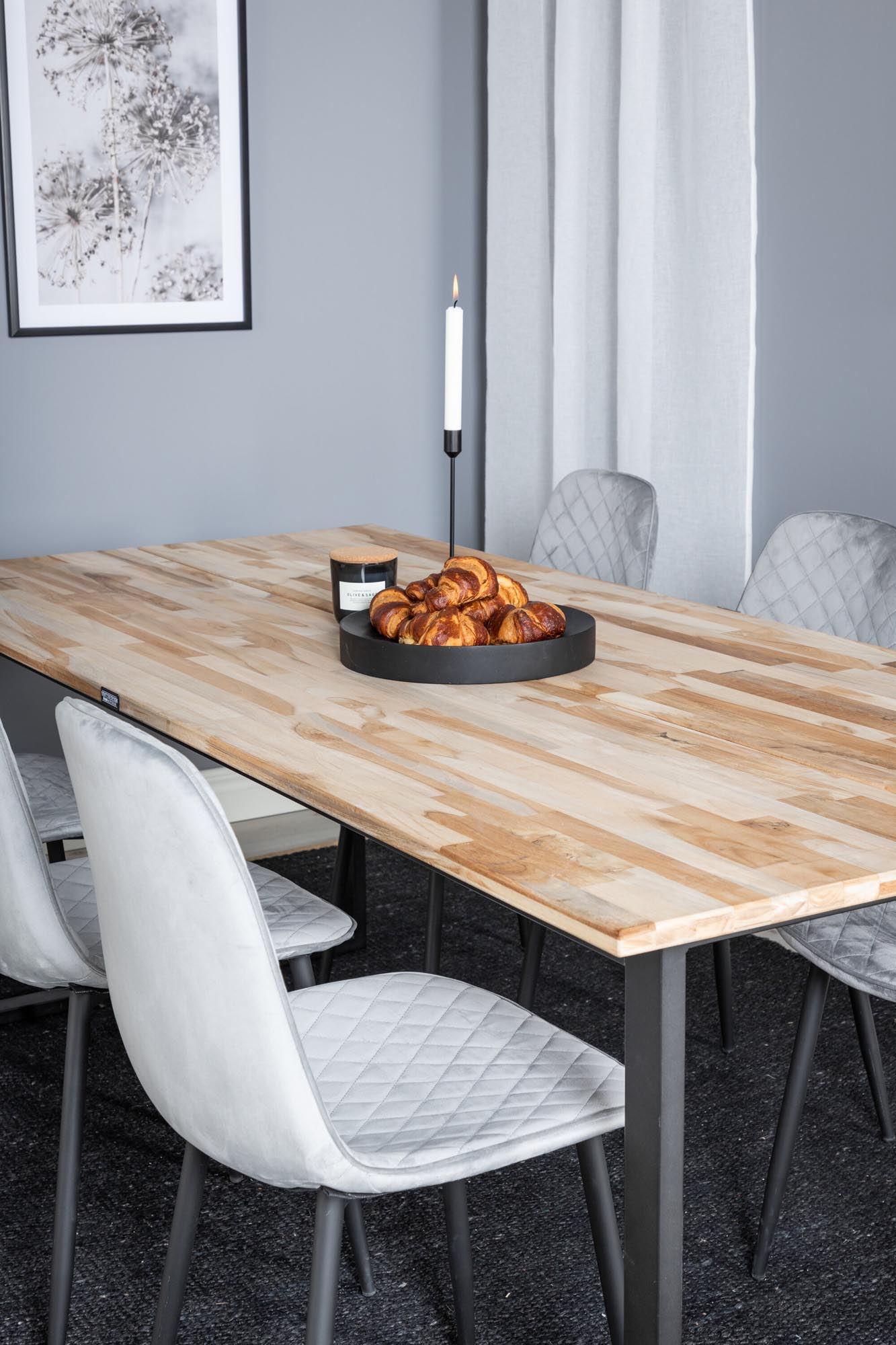 Cirebon Esszimmerset + Polar 200cm/6St. in Schwarzgrau präsentiert im Onlineshop von KAQTU Design AG. Esszimmerset ist von Venture Home
